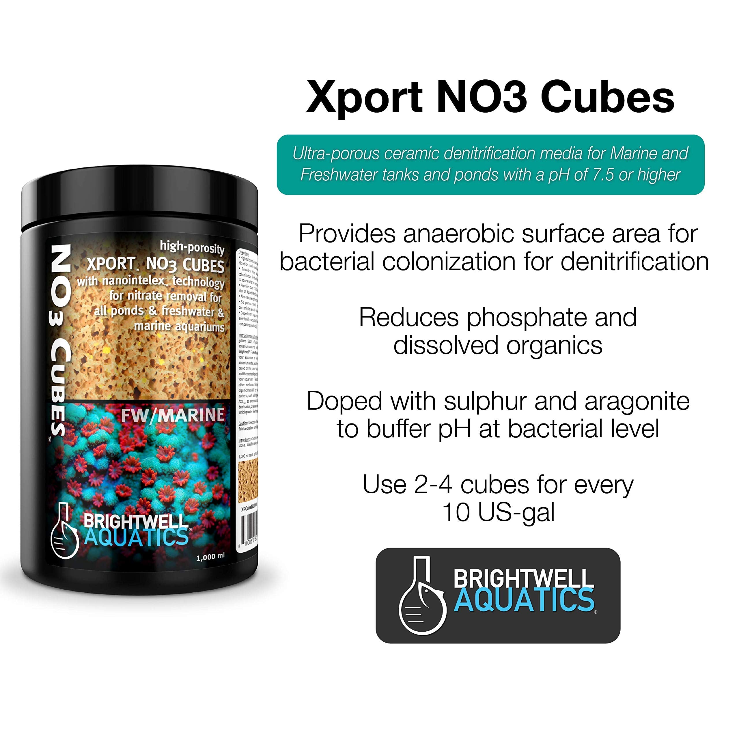 Brightwell Aquatics Xport-NO3 Cubes -     Cubes, Sulfur Doped, Activated Denitrification Media, 500-ml, Model Number: XPCubeN500
