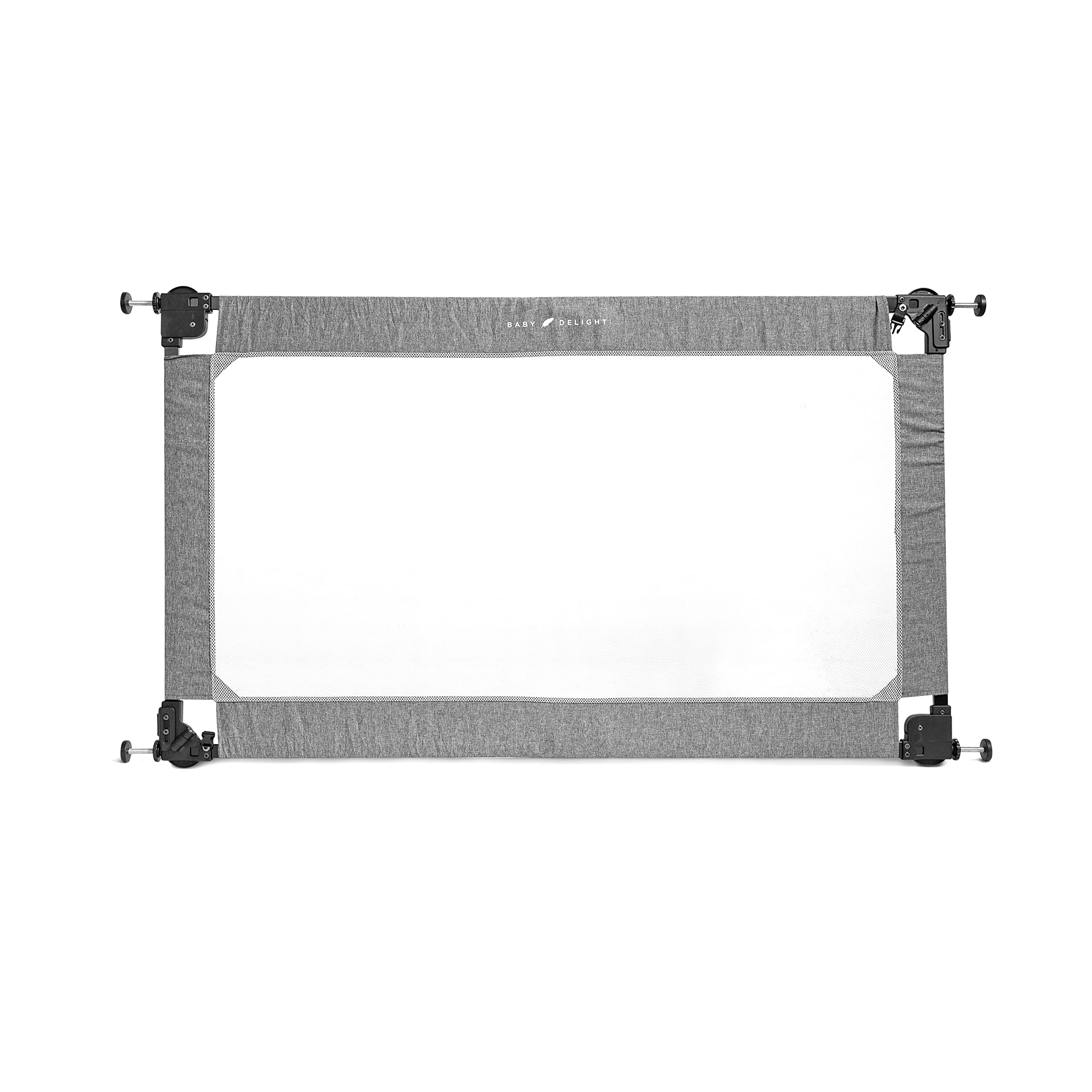 Baby Delight Go with Me Portable Mesh Baby Gate | Span 36-60'' Expandable Folding Gate | Pressure Mounted | Charcoal Tweed