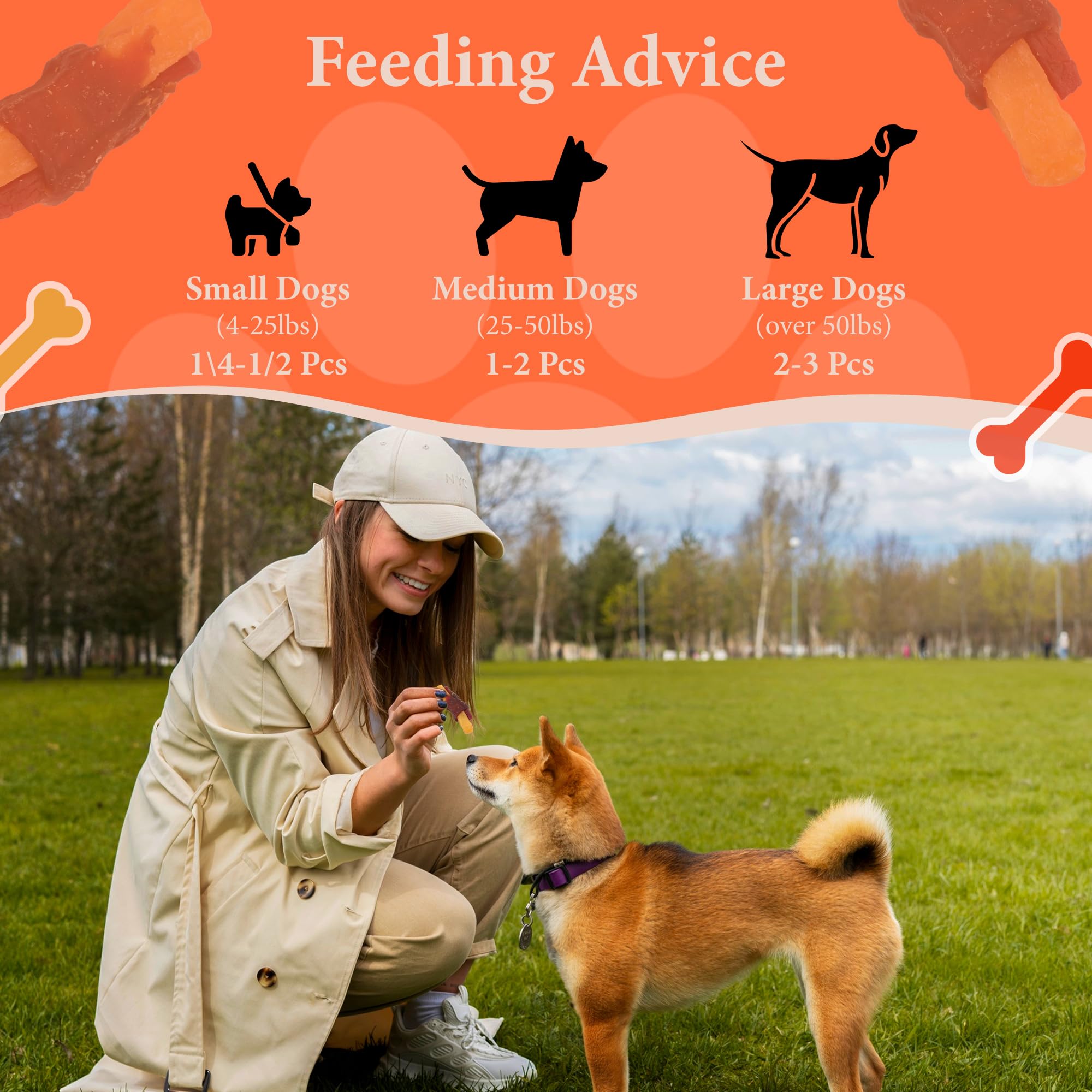Duck Wrapped Double Sweet Potato Dog Treats - High Protein, Low Fat Chews for Training - Sweet Potato Jerky Dog Treats for Small