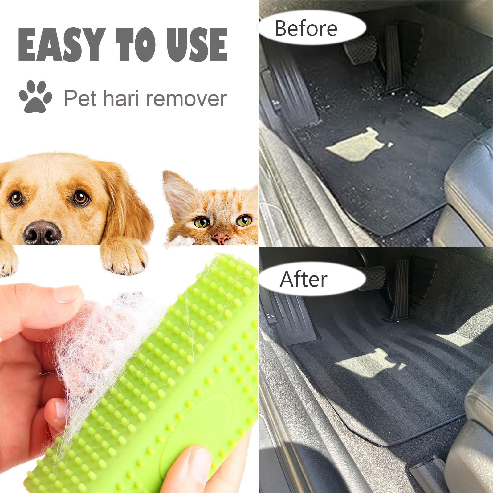 2 Pieces Pet Dog Cat Hair Remover, Block Roller Cleaner, Hollow Silicone Cleaner Brush For Sofa, Car Interiors, Furnishings, Car