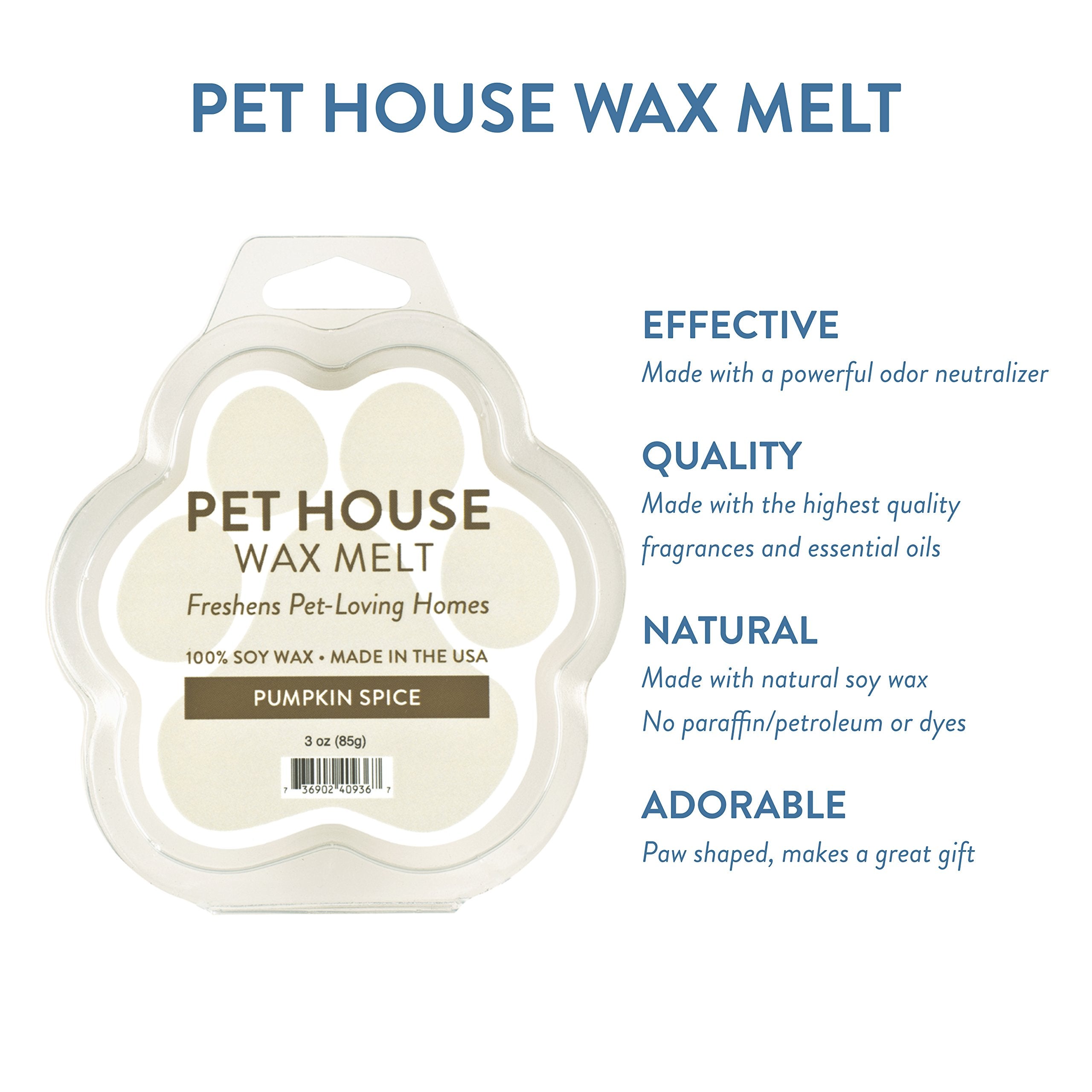 One Fur All 100% Natural Plant-Based Wax Melts, Pack Of 2 By Pet House - Long Lasting Pet Odor Eliminating Wax Melts Non-Toxic, Dye-Free Unique, Made In Usa - (Pack Of 2, Pumpkin Spice)