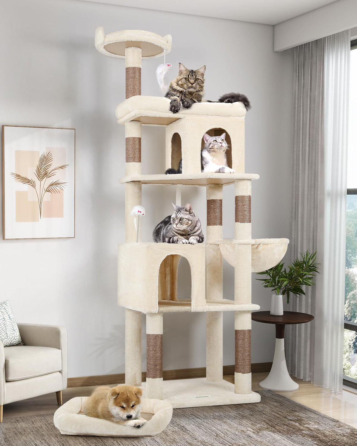 Globlazer S72 Heavy Duty Cat Trees For Large Cats, Sturdy 72In Maine Coon Cat Tree For Large Cat 20 Lbs+ Heavy Duty Cat Tower Fo