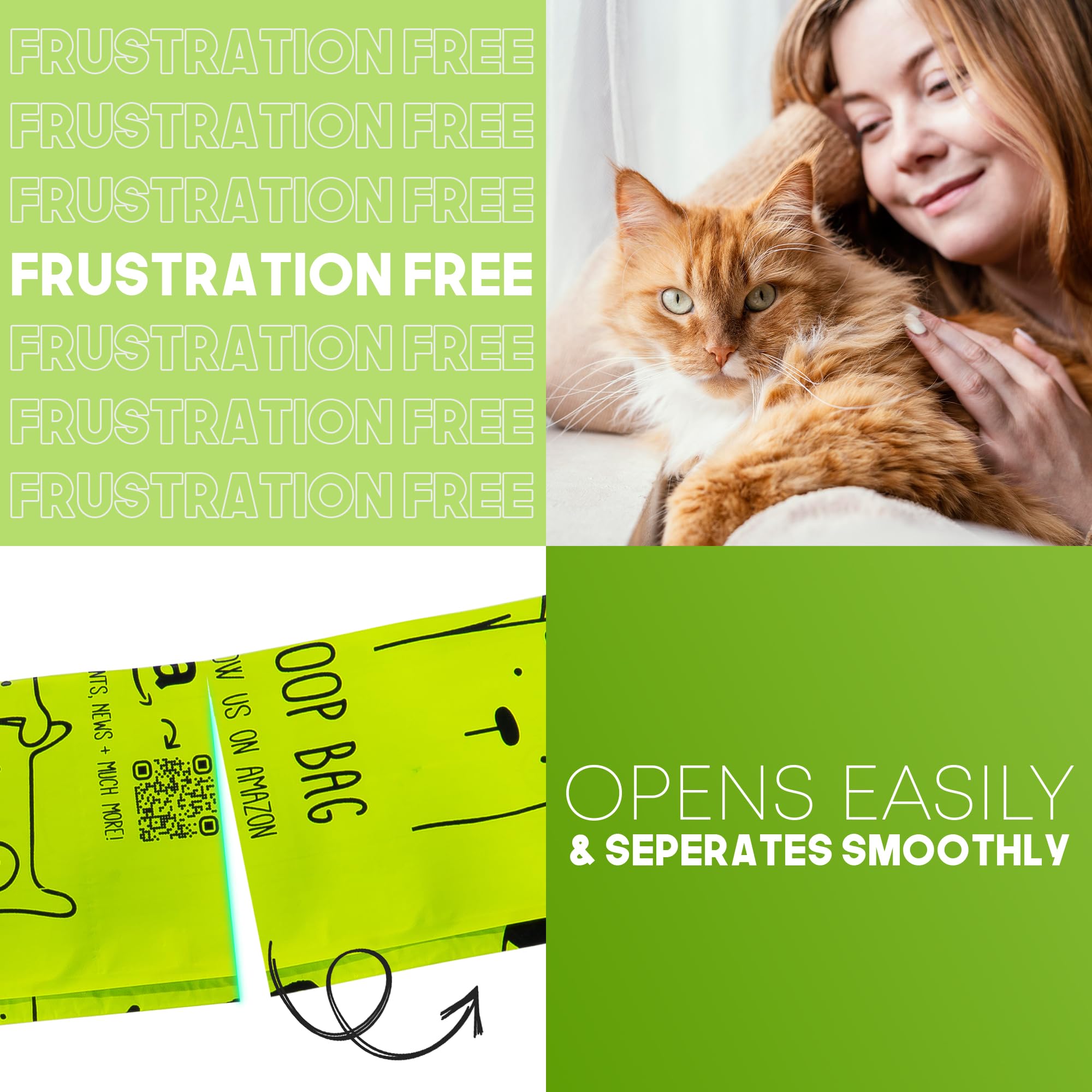 Certified Home Compostable Cat Litter Bags For Poop - 10% To Charity - Cornstarch-Based - For Cleaning Up Litter Trays - Nf T51-