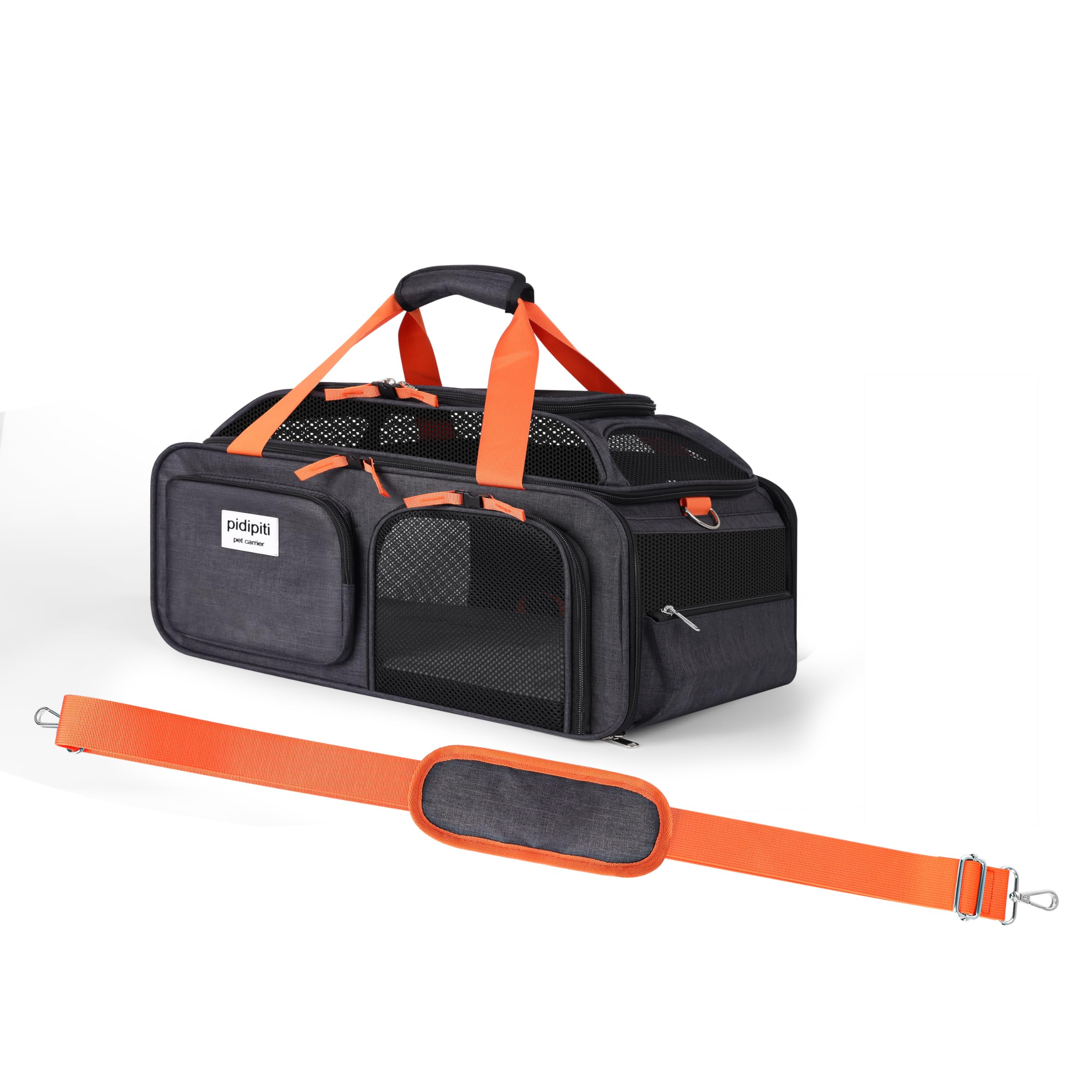 Pidipiti 19X13X9 Tsa Approved Top Expandable Pet Carrier For Small Dog Puppy Cat Up To 12-15 Lbs Weight And 18.5'' Length, For S