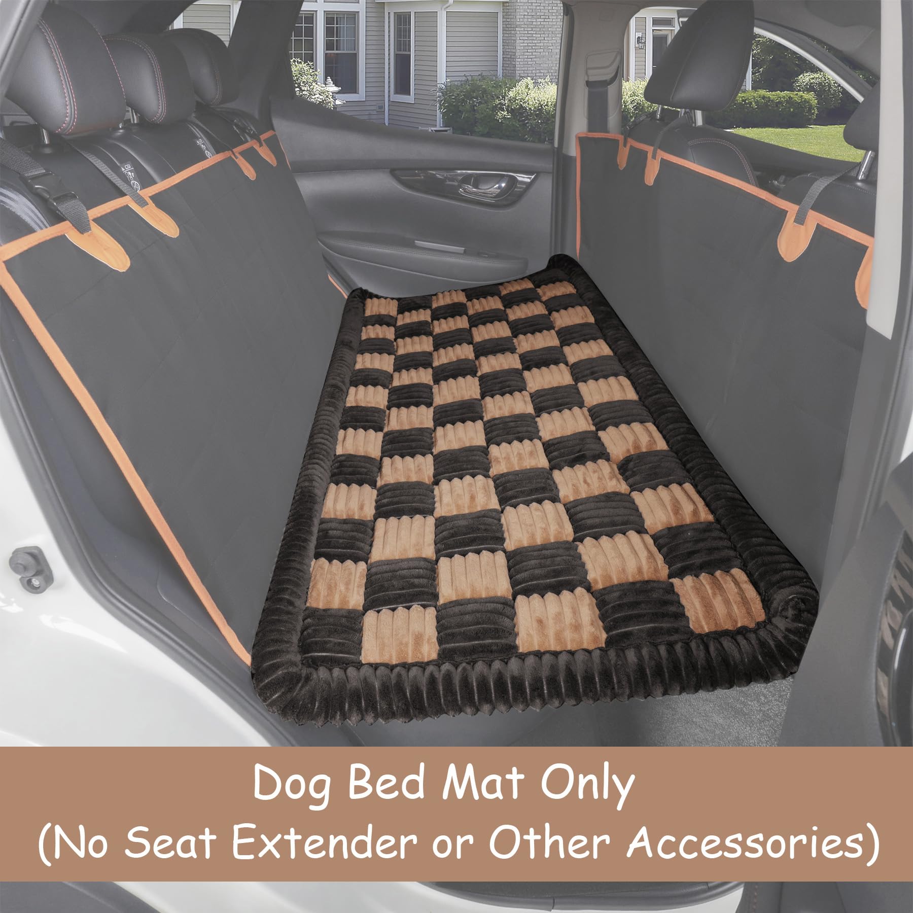 Hapyfost Dog Bed Mat For Car Back Seat, Non-Slip Dog Bed For Cars, Soft Furry Travel Pet Mat, Washable Blanket Custom Fit For Ba