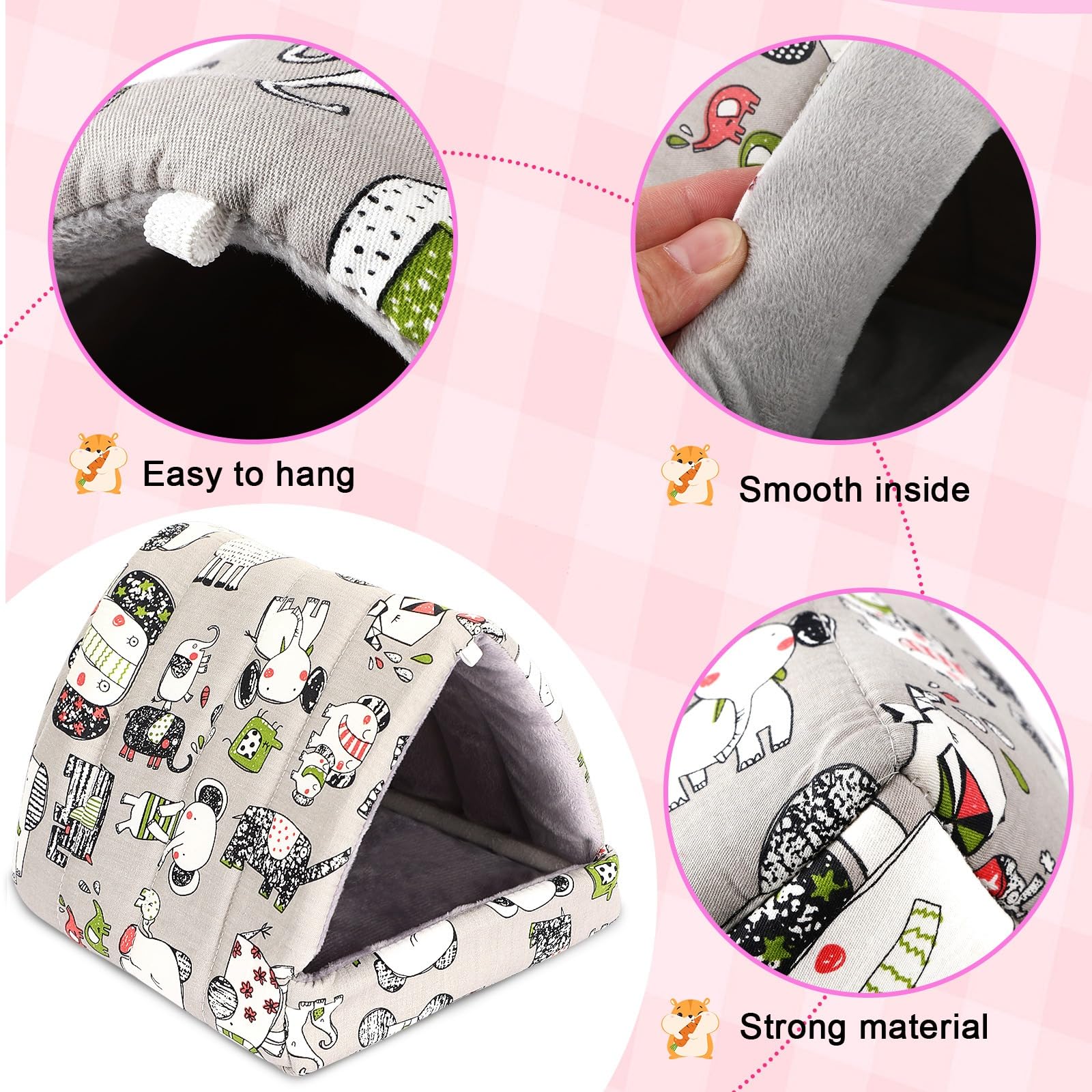 Upins Guinea Pig Hideout,Guinea Pig Bed Washable Small Animal House Cage Accessories For Mouse Chinchillas Hamsters Hedgehogs Fe