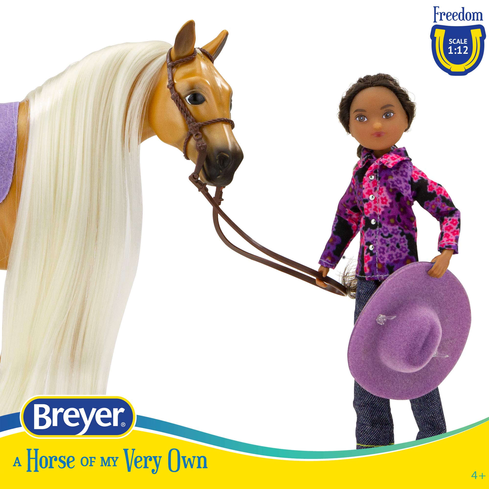 Breyer Horses Freedom Series Horse And Western Rider Set | Charm & Gabi | Horse And Rider Set | Horse Toy | 9.75' X 7' | 1:12 Scale | Model #61146, Brown