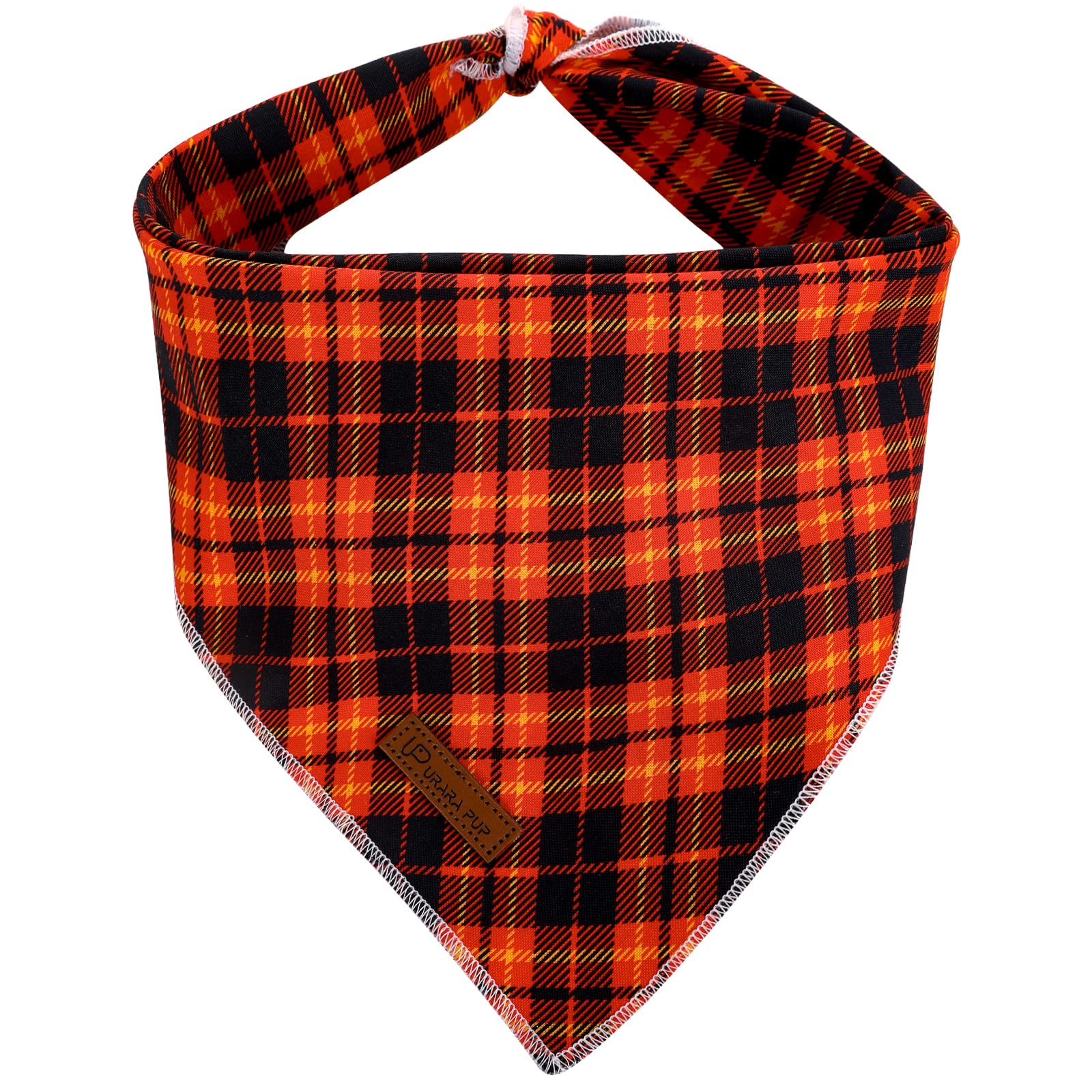 Up Urara Pup Christmas Dog Bandana, Plaid Triangle Bid Scarf, Cotton Pet Kerchief For Girl Boy Dogs Or Cats, Adjustable Fall & W