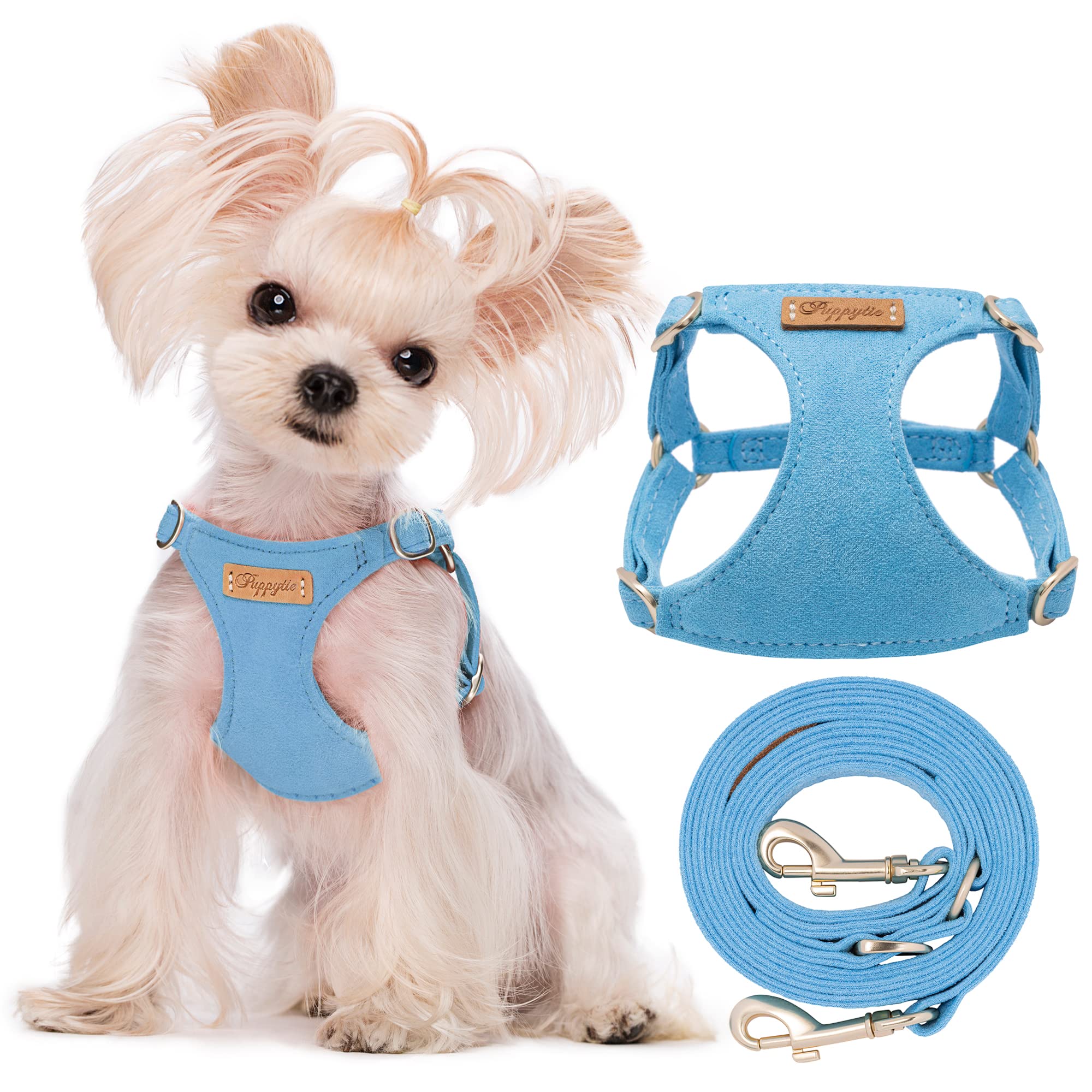 Puppytie Ultra-Light No-Pull Xxs Dog Harness - Escape-Proof Adjustable Vest For Small Breeds (2.2-6Lbs)