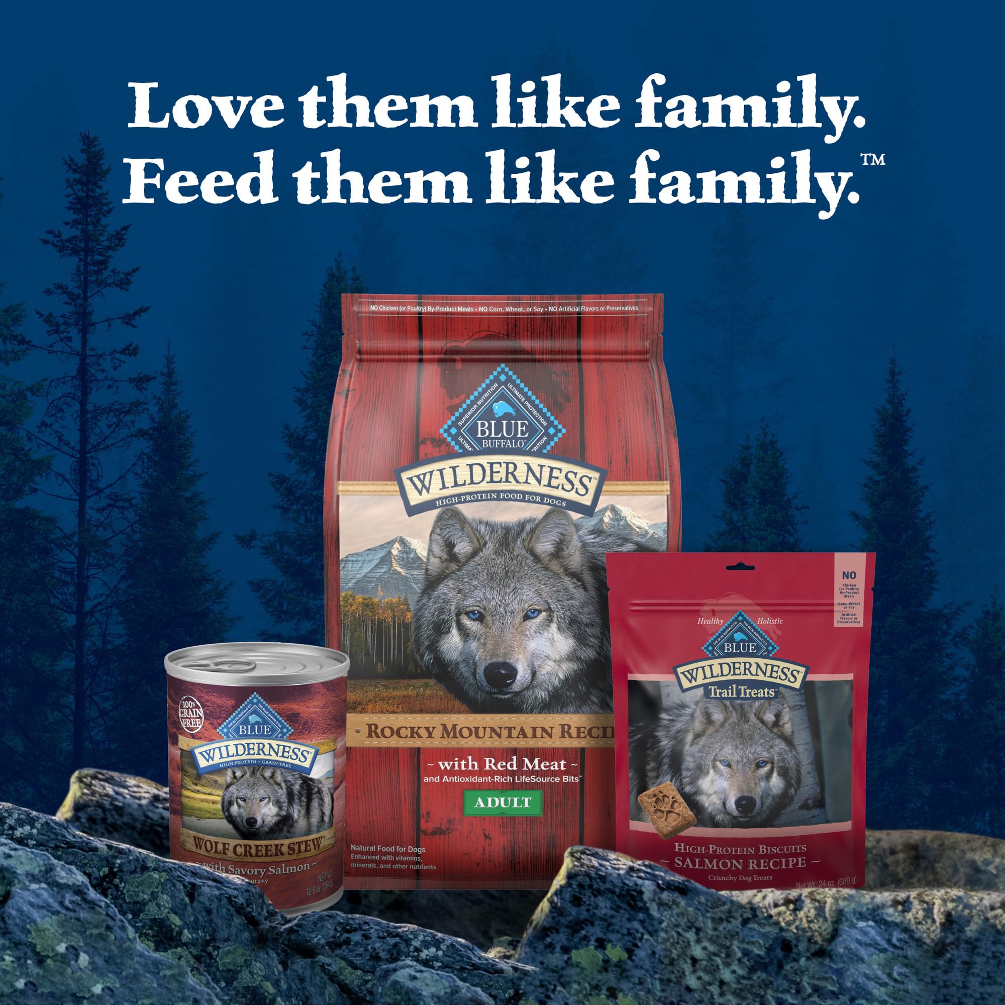 Blue Buffalo Wilderness Wolf Creek Stew High Protein, Natural Wet Food for Dogs, Hearty Salmon Stew in Gravy, 12.5-oz cans, 12 C