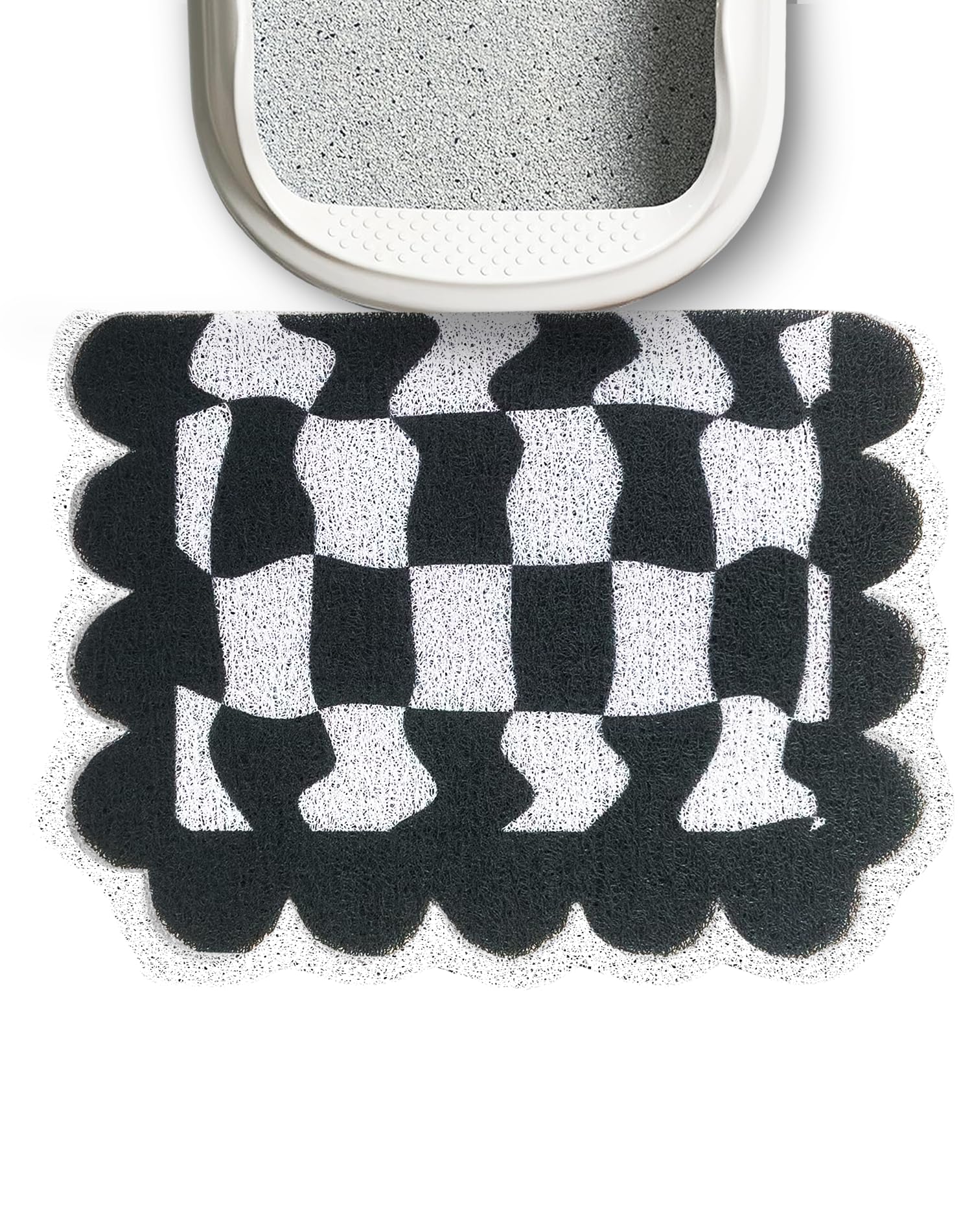Lukamoo Cute Cat Litter Mat (24''X16''), Large, For Kitty Litter & Cute Cat Litter Box, Accessories For Indoor Cats.