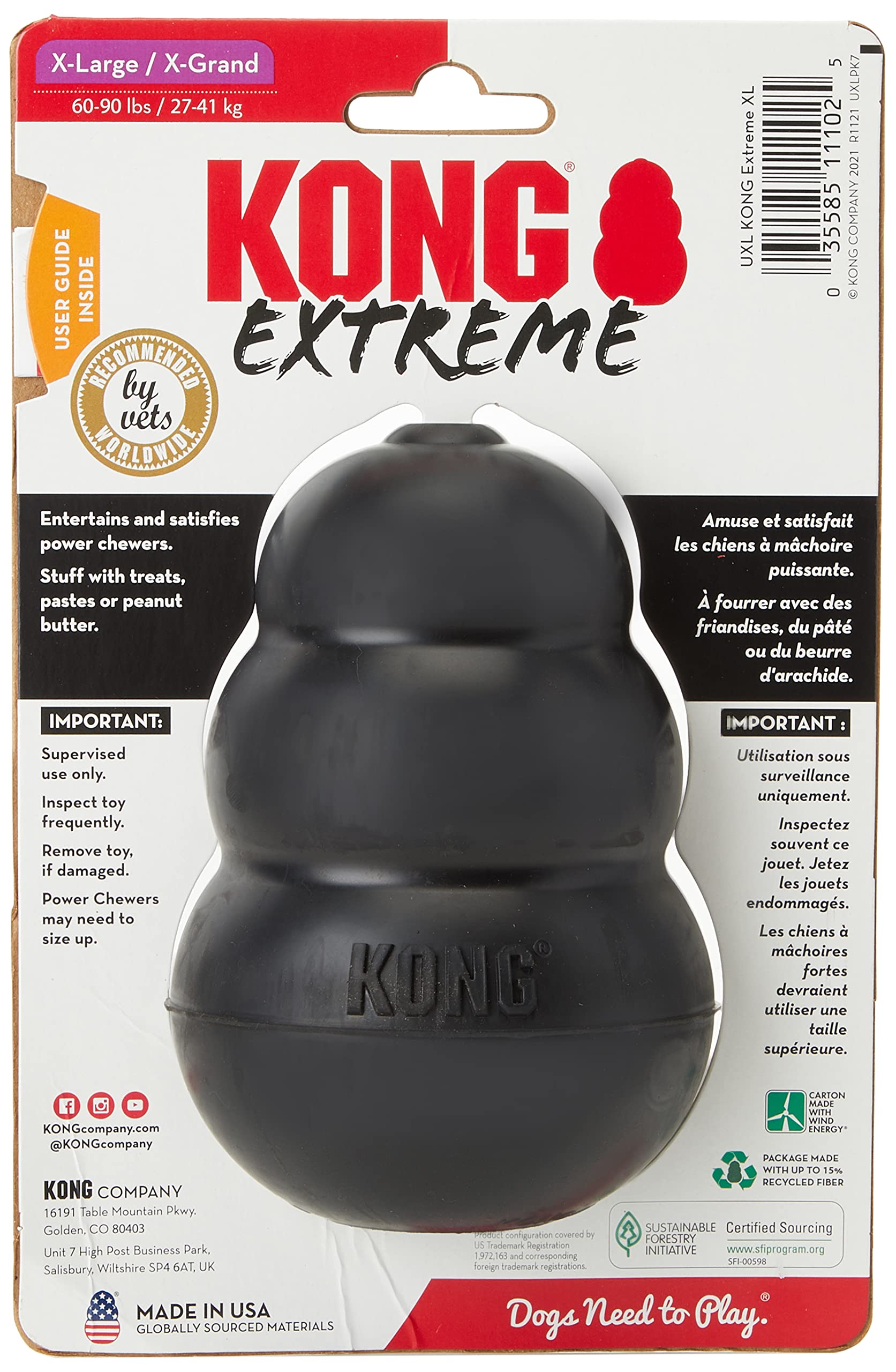 KONG Extreme Dog Toy (2 Pack), X-Large, Extreme X Large 2 - Pack