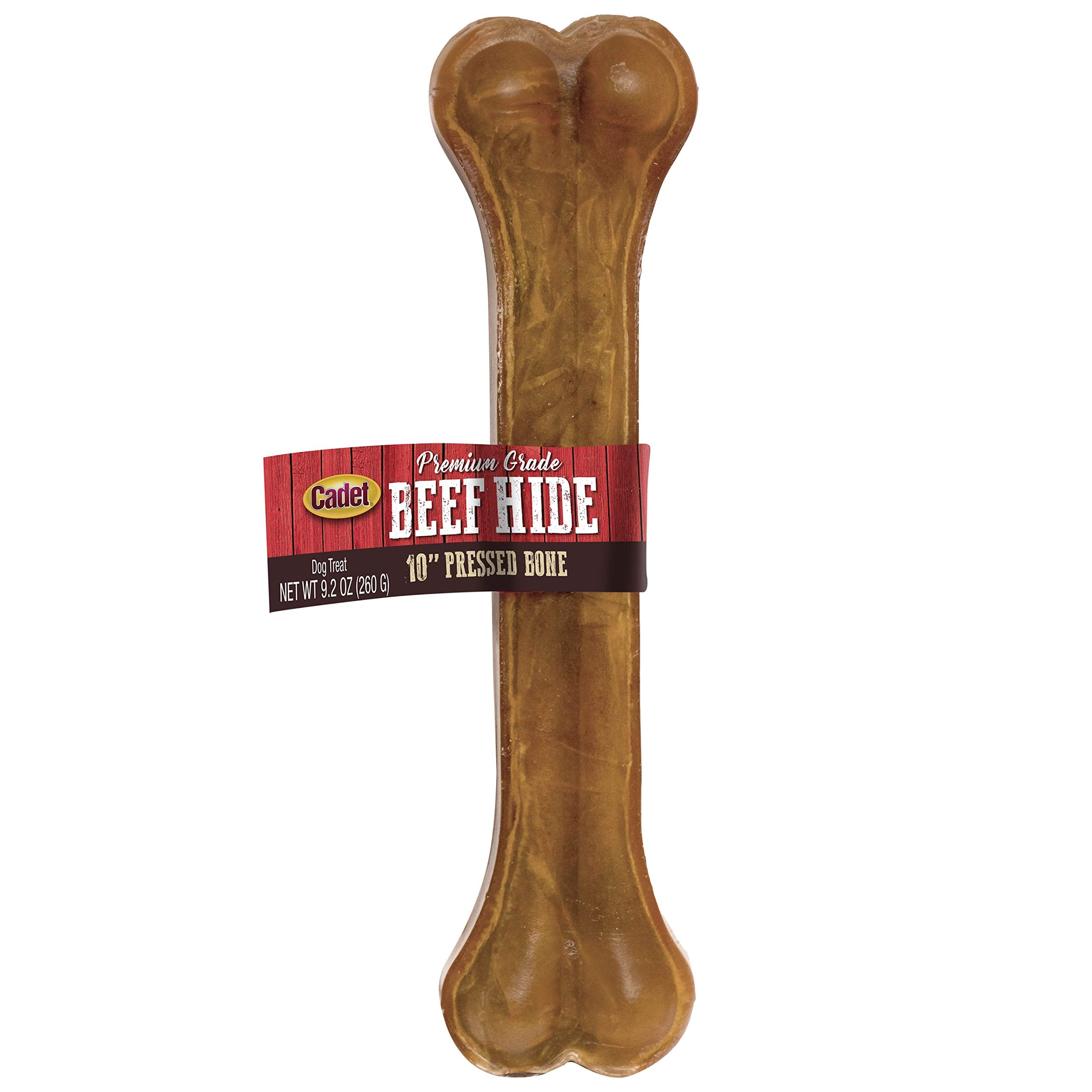 Cadet Premium Grade Pressed Beef Hide Bones 10 Inch, 1 Pack