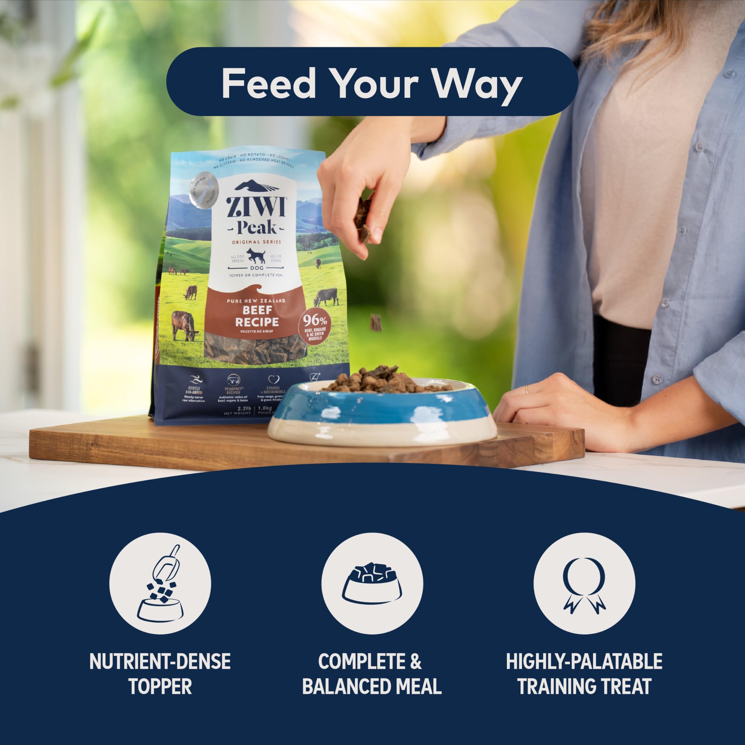ZIWI Peak Air-Dried Dog Food - Mackerel & Lamb - All Natural, High Protein, Grain Free, Limited Ingredient w/ Superfoods (140.8o