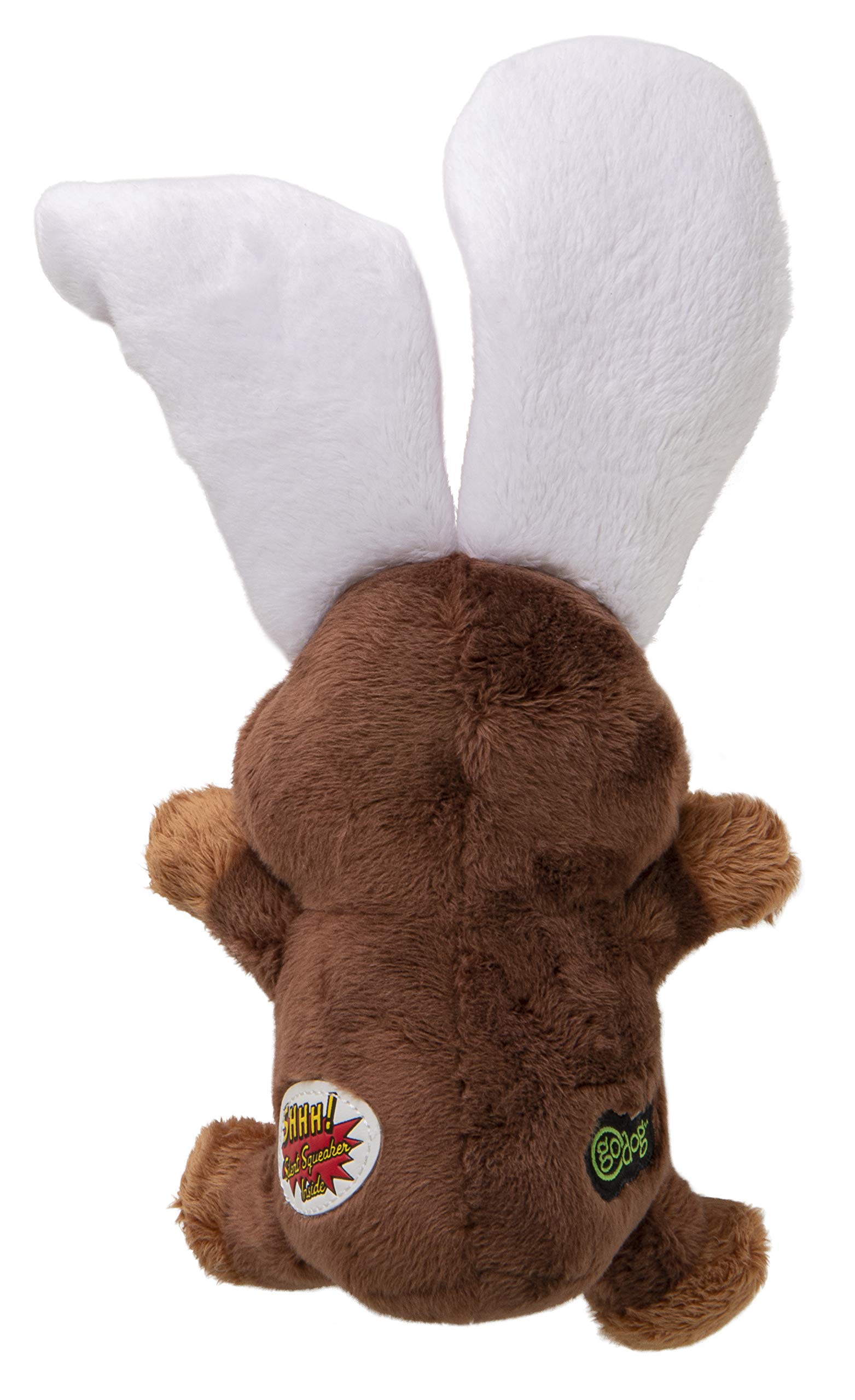 Godog Flips Monkey-Rabbit Silent Squeak Plush Dog Toy, Chew Guard Technology - Brown, Small
