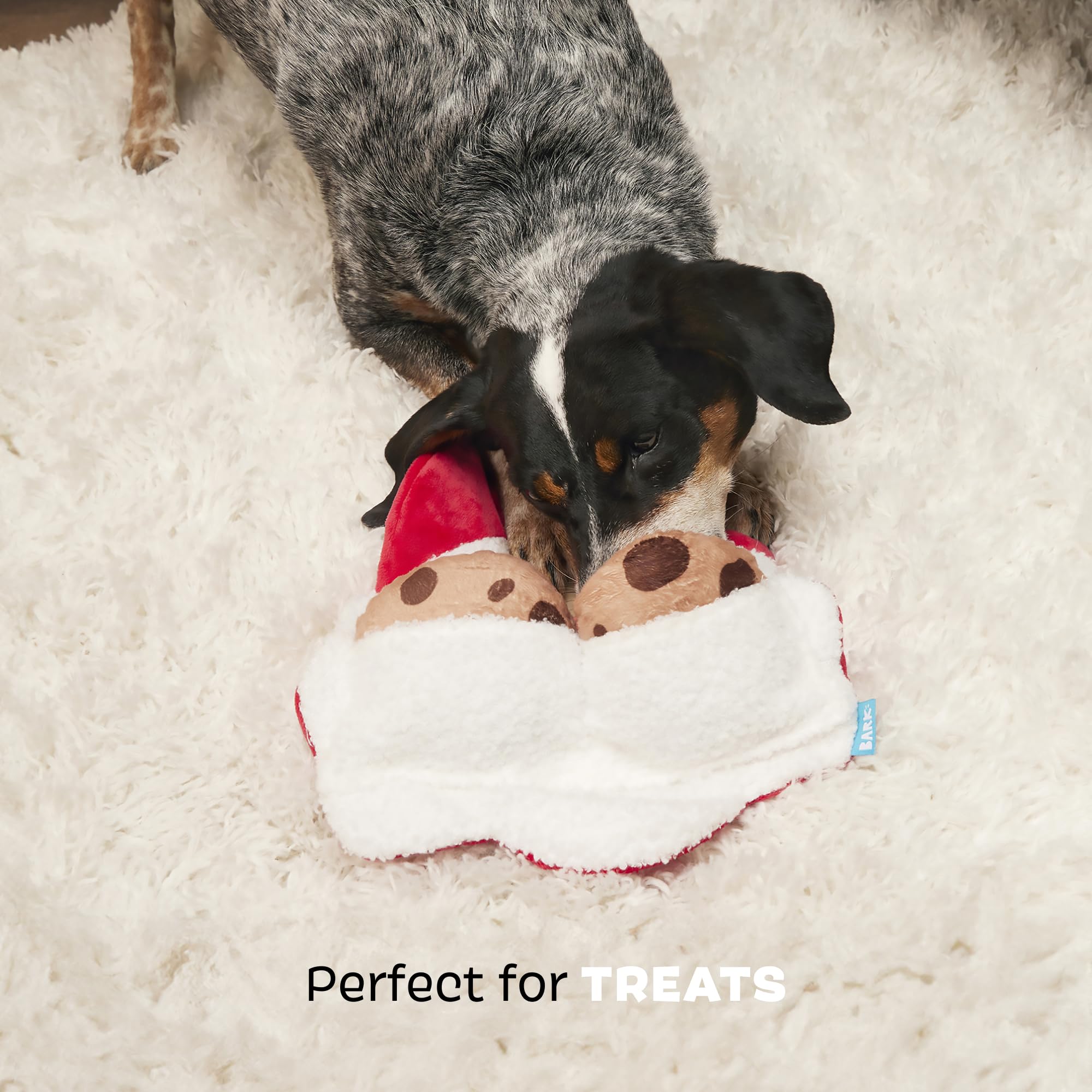 Barkbox Kris Krumble Holiday Plush Toy Jolly Squeaky Fun For Medium To Large Dogs With Crinkle & Fuzzy Beard (3 Part)