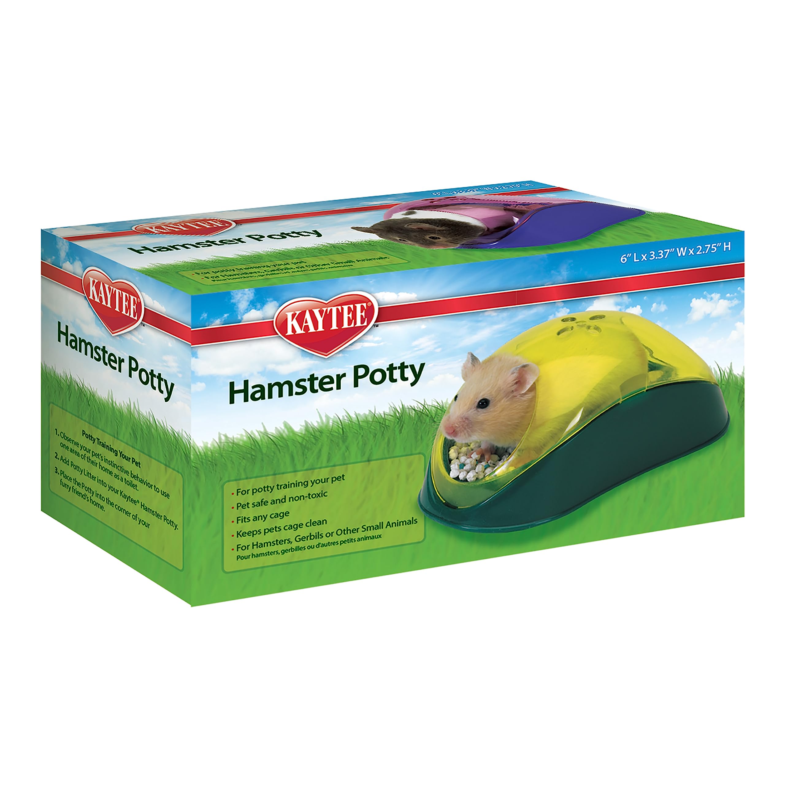 Kaytee Hamster Potty Assorted 6 Inches x 3.5 Inches x 2.75 Inches
