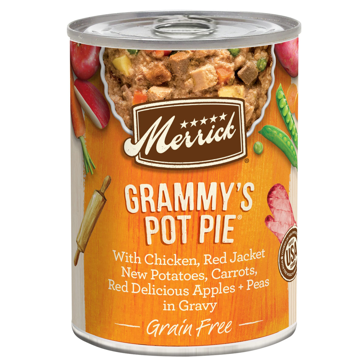 Merrick Grain Free Wet Dog Food, Premium And Wholesome Gluten Free Canned Adult Dog Food, Grammys Pot Pie - (Pack Of 12) 12.7 Oz
