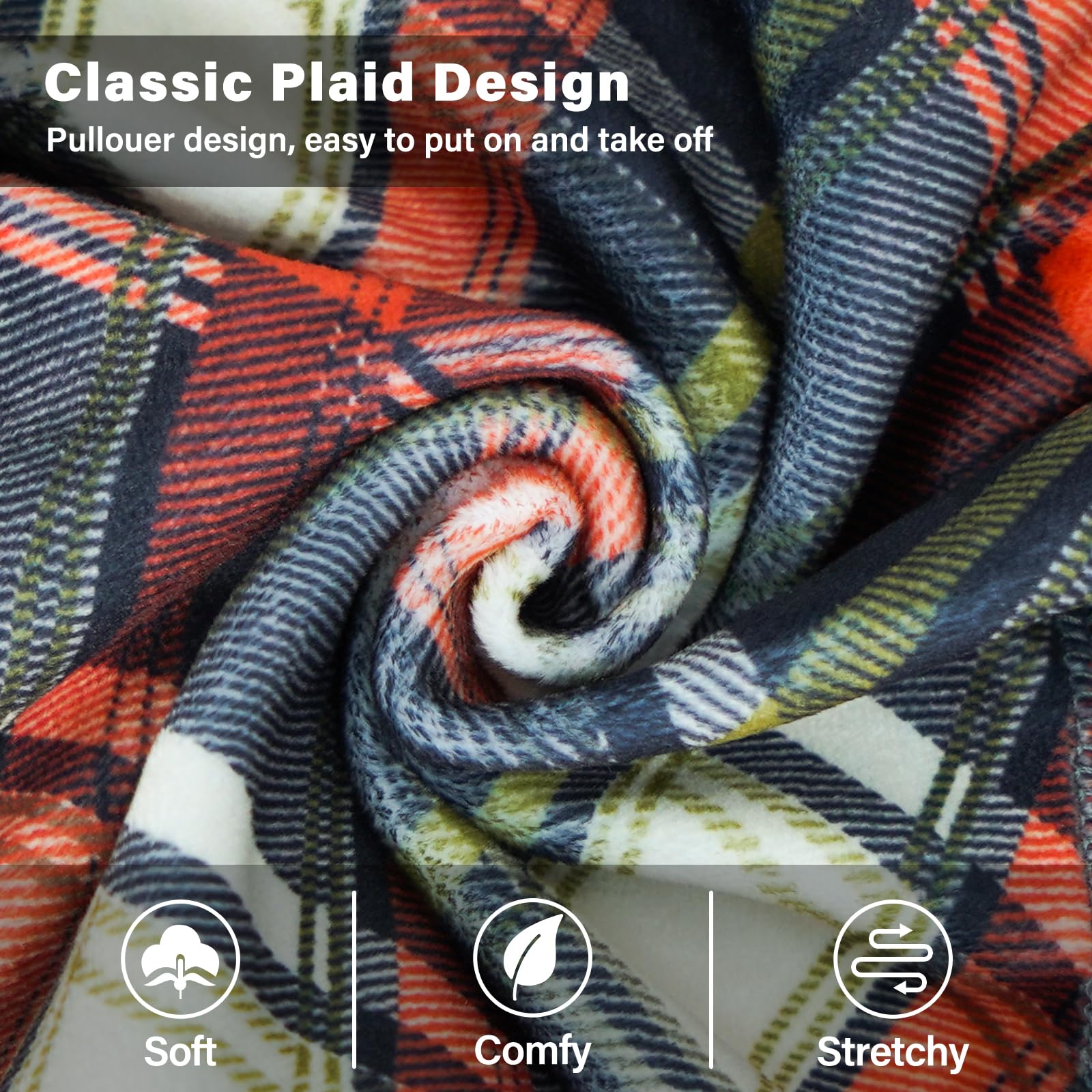 Kyeese Dog Pajamas Plaid Dog Pajamas For Small Dogs Boy Girl Stretchy Onesie Velvet Doggie Jammies Lightweight Pjs Soft Coat Com