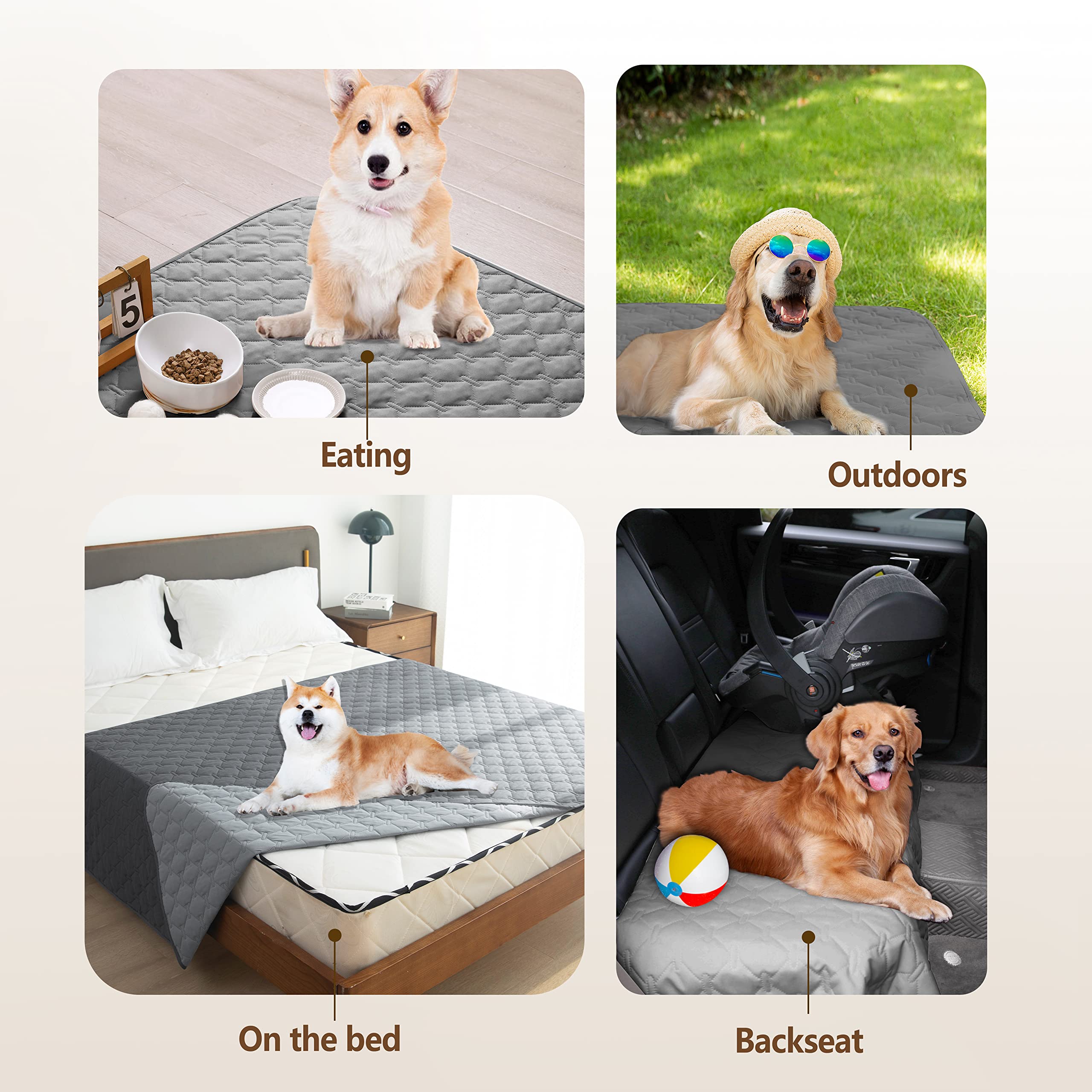 Gogobunny 100% Double-Sided Waterproof Dog Bed Cover Pet Blanket Sofa Couch Furniture Protector For Kids Children Dog Cat, Rever