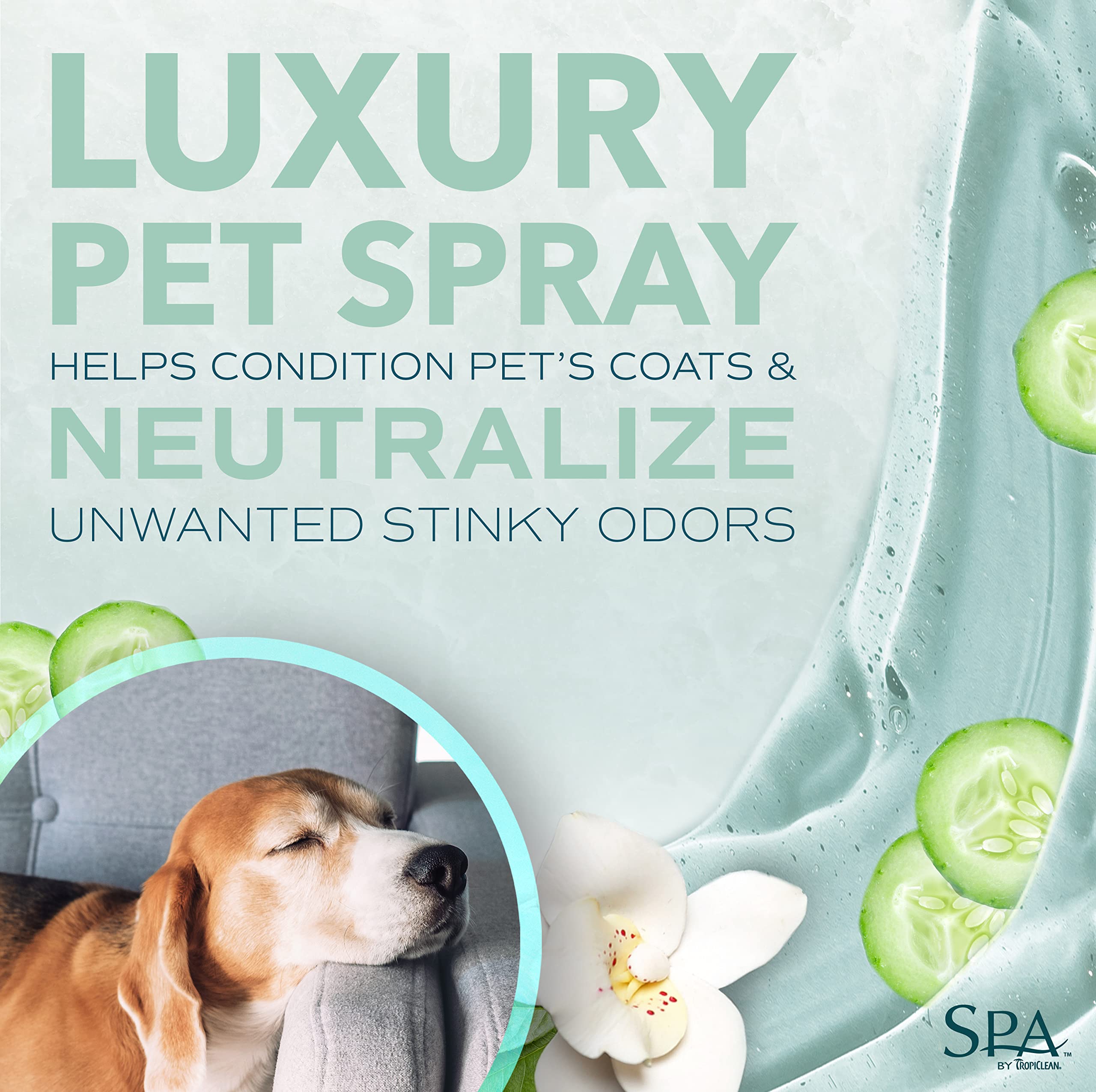Tropiclean Spa Fresh Dog Cologne Spray Long Lasting | Cucumber Scented Dog Deodorizing Spray | Naturally Derived Salon Grade Ing