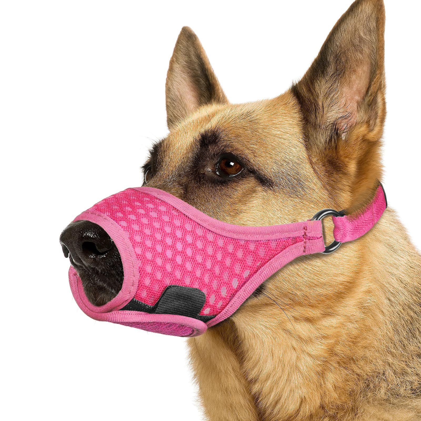 LUCKYPAW Soft Muzzle for Medium Large Sized Dogs Beagle Labrador German Shepherd, Dog Muzzle to Prevent Biting Chewing, Adjustab
