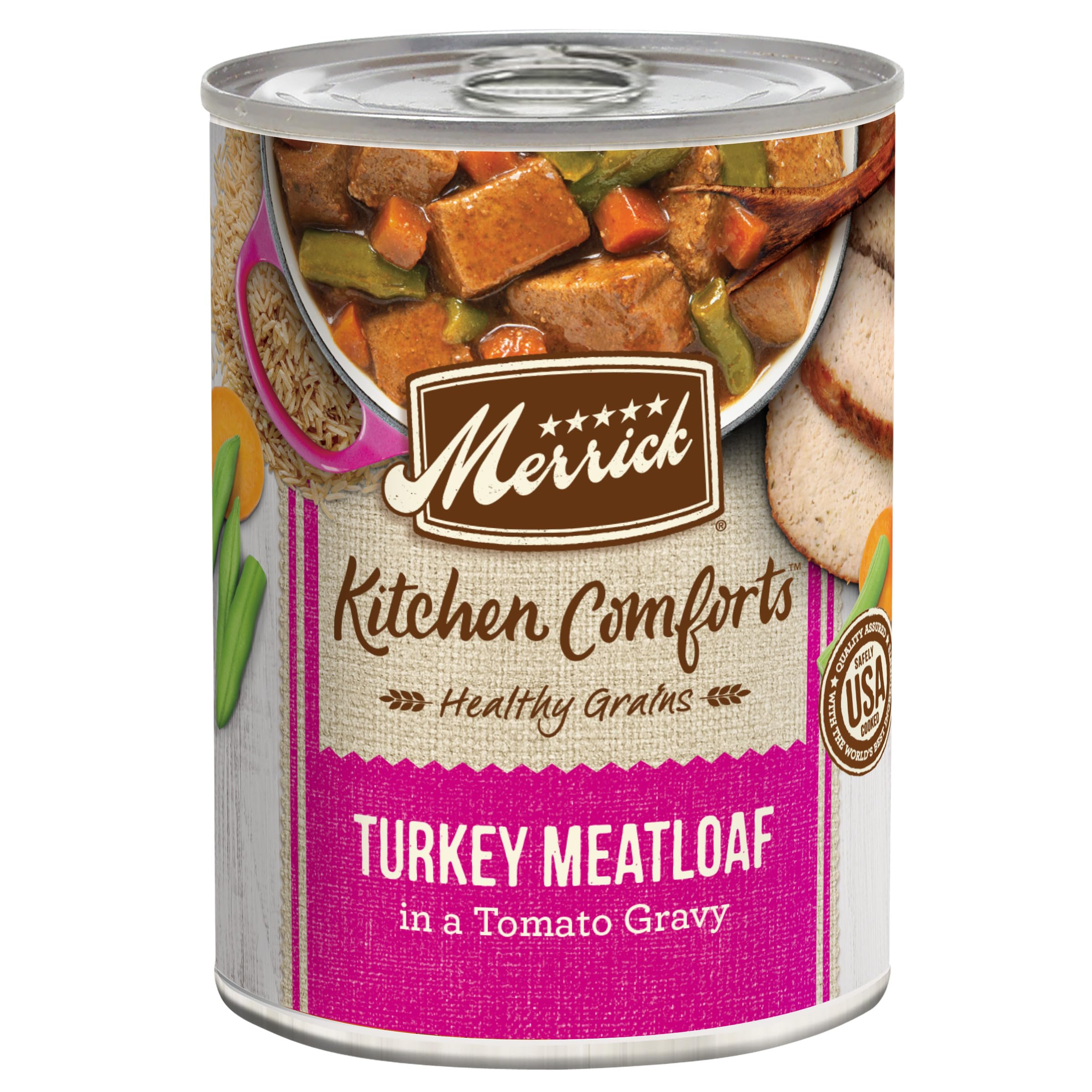 Merrick Kitchen Comforts Healthy And Natural Canned Adult Dog Food, Turkey Meatloaf With Brown Rice And Gravy - (Pack of 12) 12.