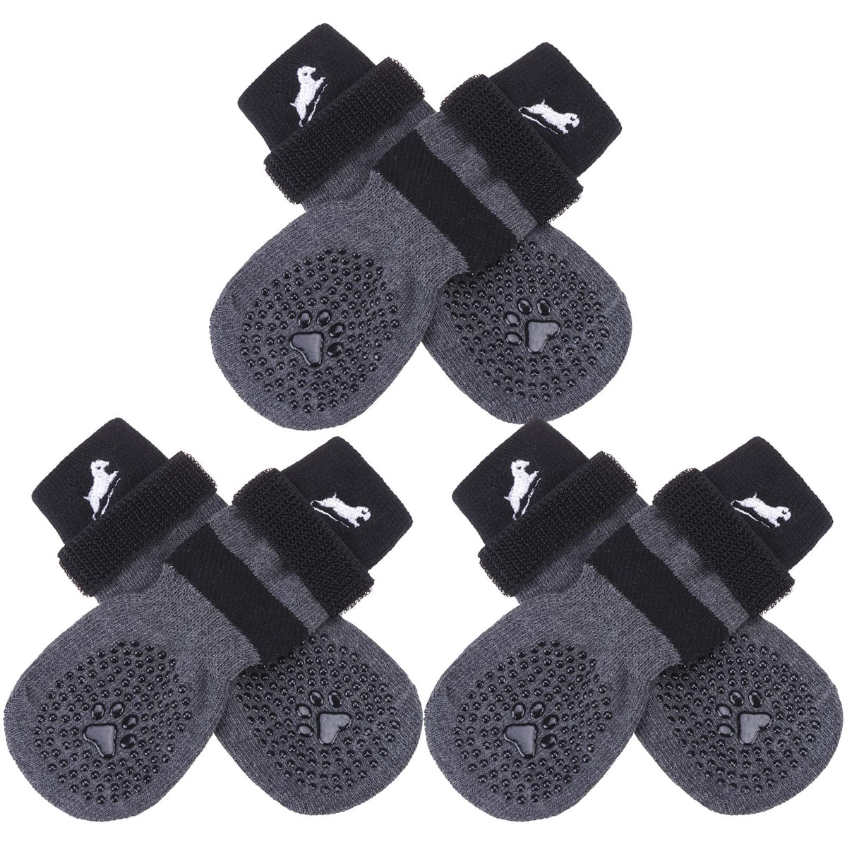 Expawlorer 6 Pack Double Sides Anti-Slip Dog Socks - Non-Slip Paw Protection With Adjustable Straps, Strong Grips Traction Control For Indoor On Hardwood Floor Wear