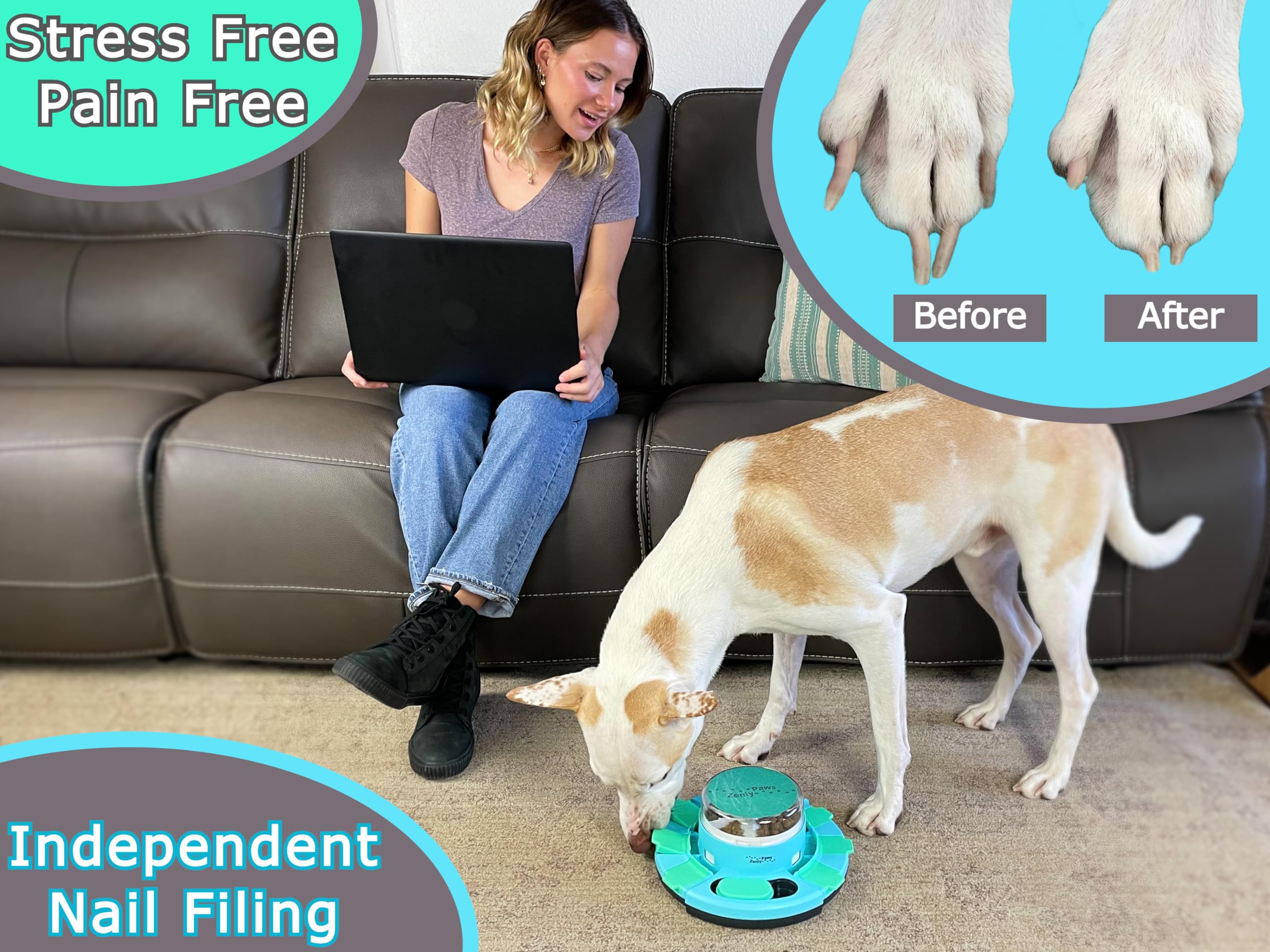 Zenly Paws Nail File Toy, Dog Scratch Pad for Nails, Dog Nail Scratch Board, Scratching Board for Dogs, Scratching Pads Files Sc