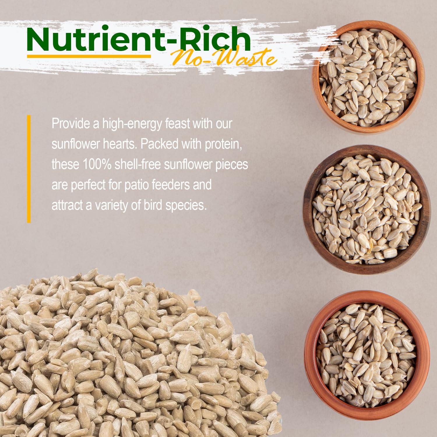 Old Potters Sunflower Hearts & Chips for Bird Feeding, Non-GMO, 25 lbs