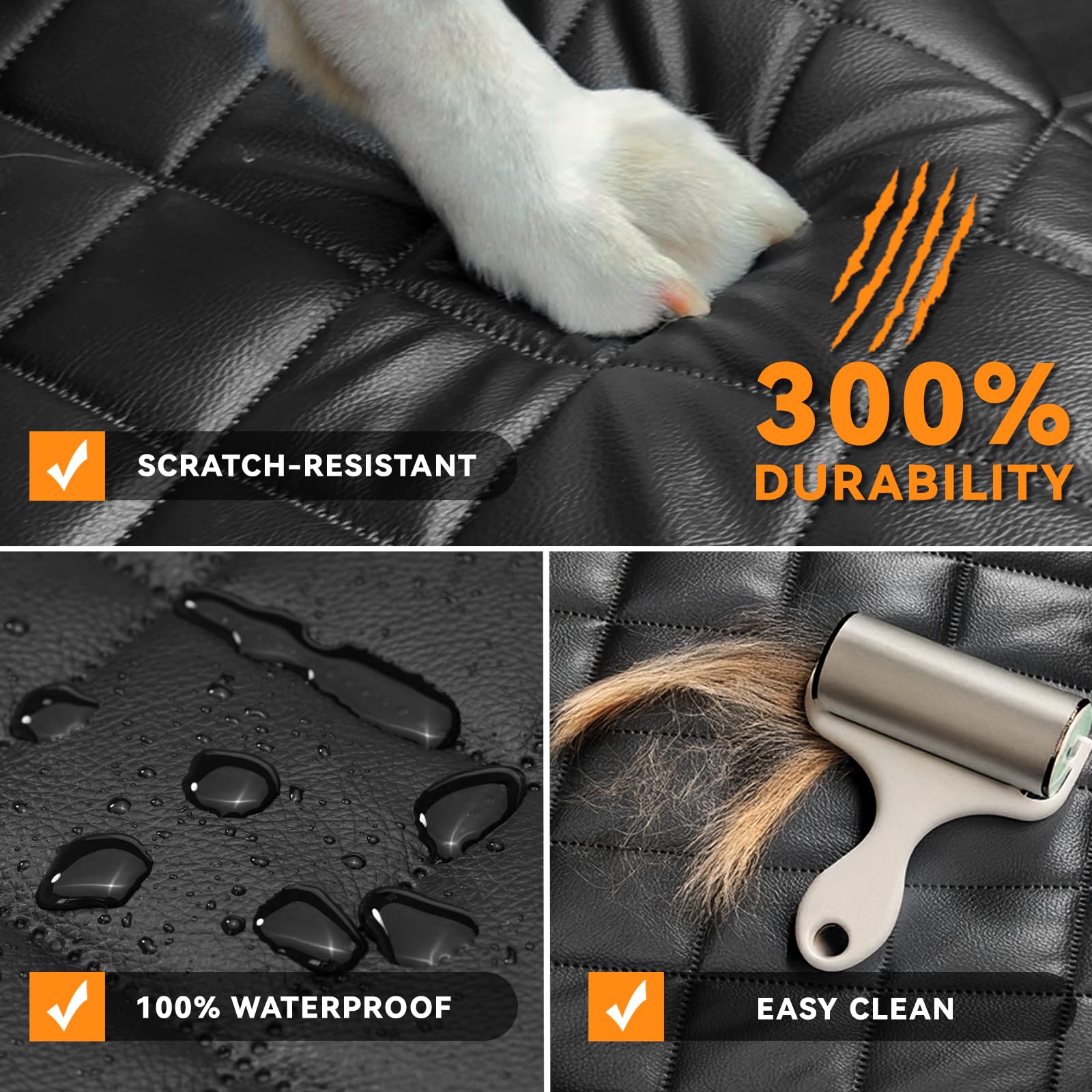 Kritterkorner Waterproof Car Front Seat Cover For Dogs, Heavy-Duty Pu Leather Car Seat Protector For Pets & Kids,Nonslip Scratch