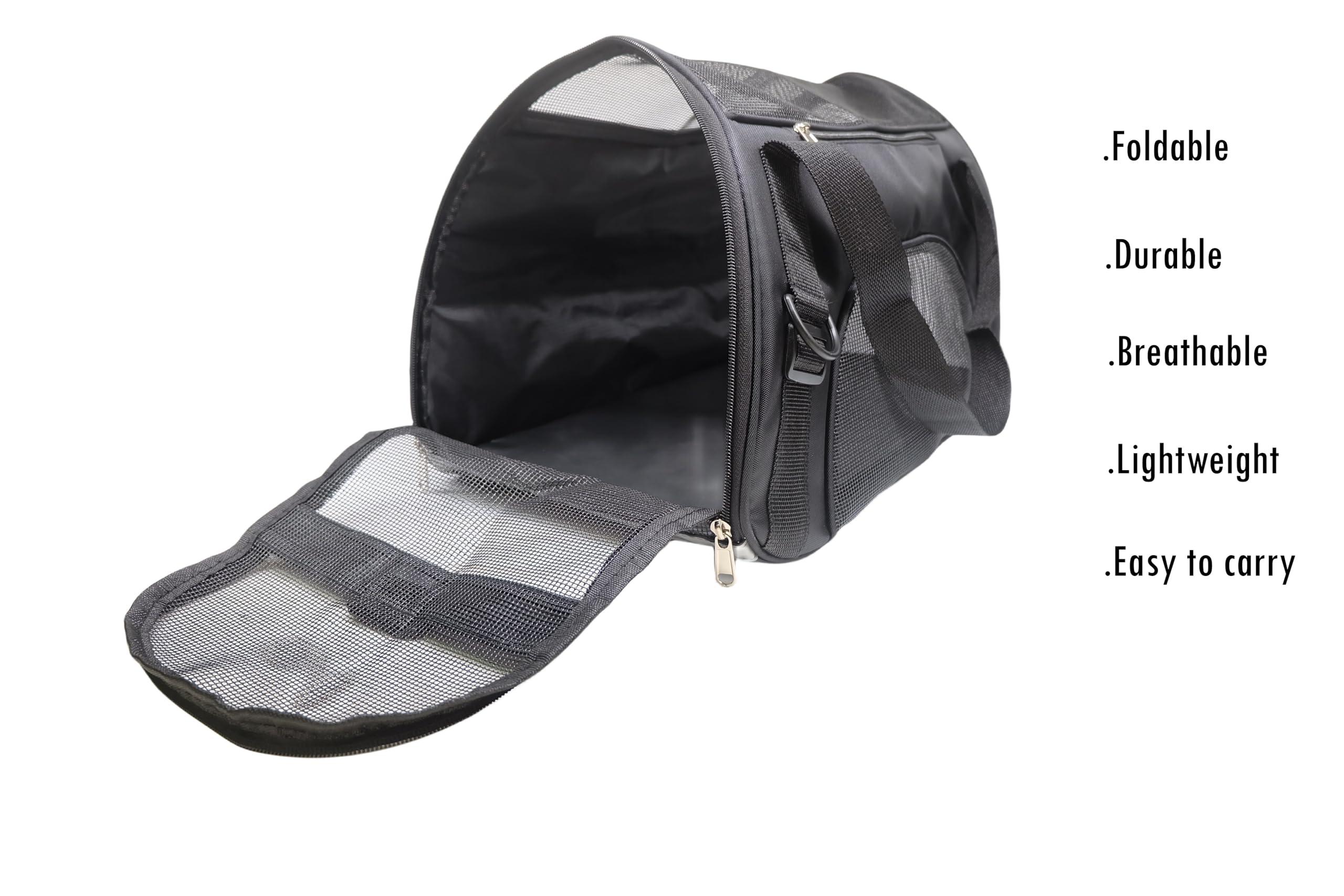 Tecageaon Pet Carrier Airline Approved Cat Carrier Dog Carrier For Medium Small Cats Small Puppy Kitten,Dog Cat Pet Travel Carrier (Medium, Black)