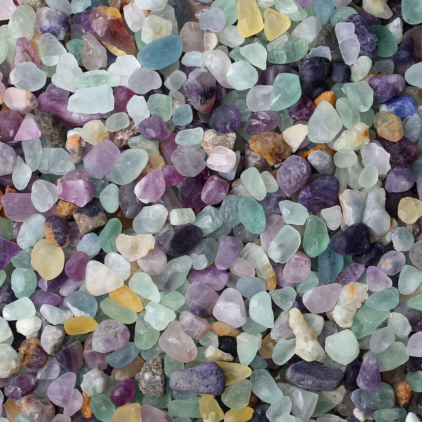 1lb Fluorite Crystal Aquarium Gravel Polished Tumbled Stones Irregular Shaped Crystal Chips Bulk Natural Gemstone Rocks Vase Fil