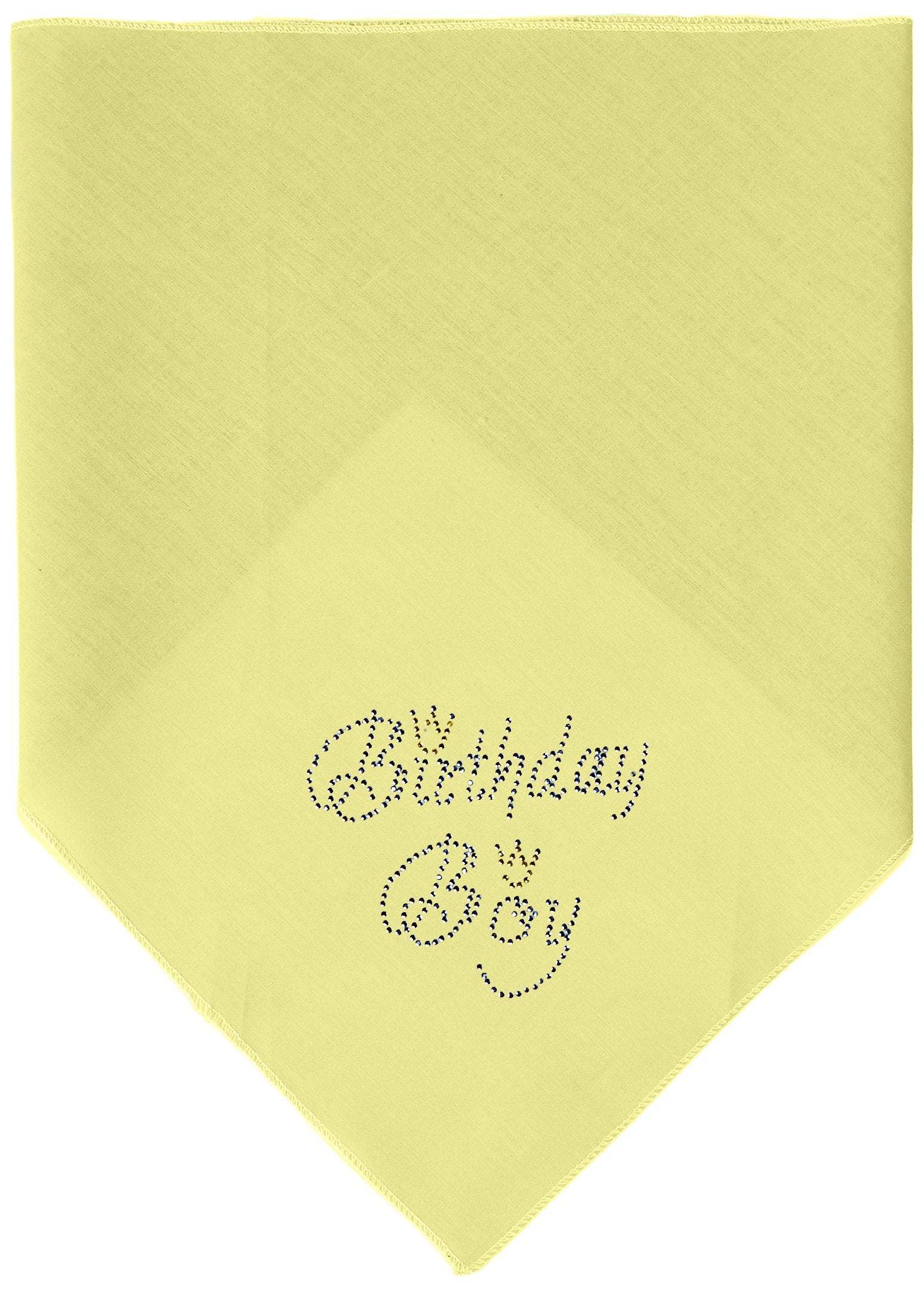 Mirage Pet Products Birthday Boy Rhinestone Bandana, Large, Yellow