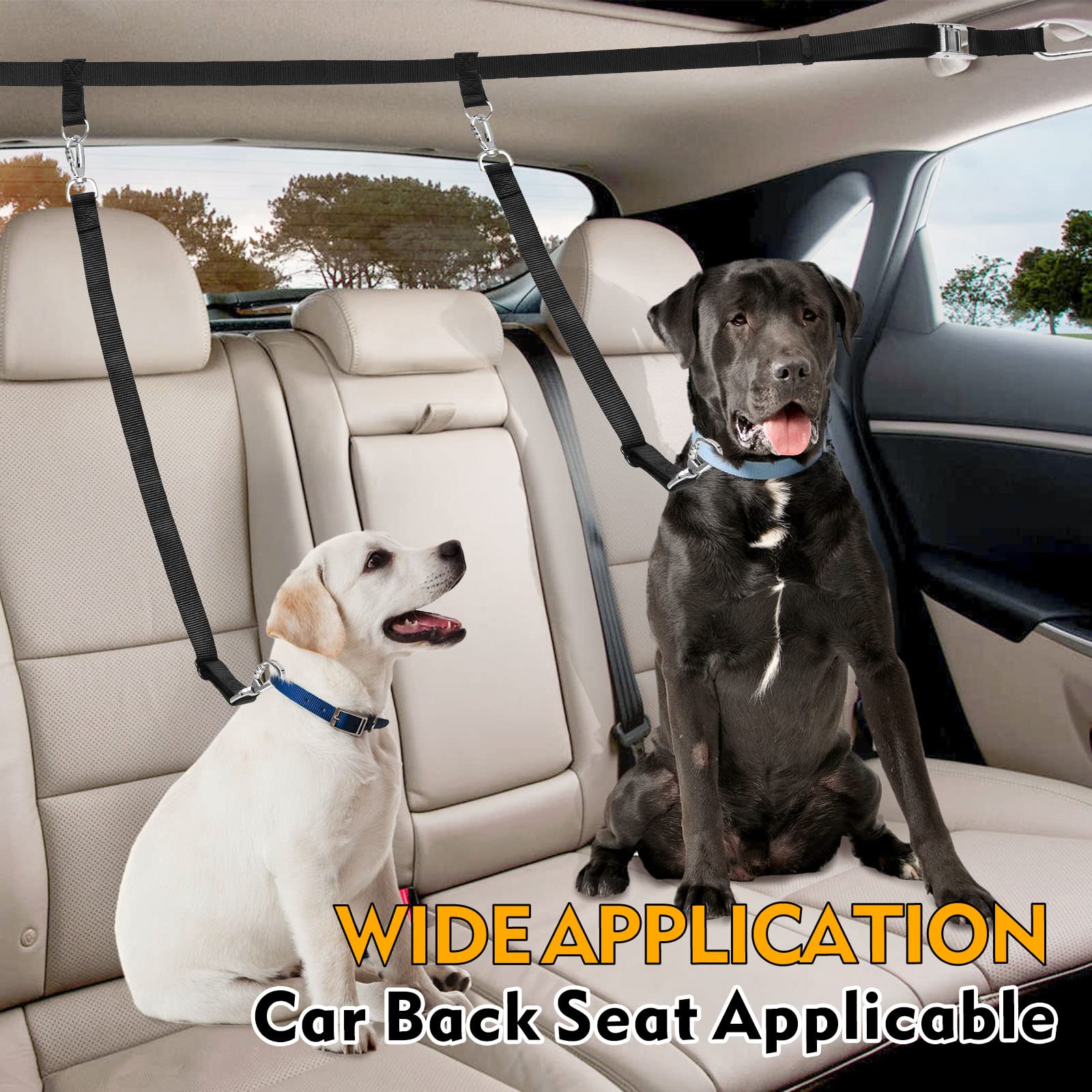 Truck Bed Dog Leash System, Dog Pickup Tether Tie Down, Dog Car Harness Belt Heavy Duty, Pick-Up Restraint Lead Adjustable, Dog Truck Leash For Dogs Up To 150Lbs, Dog Truck Bed Barrier Tie Down Out