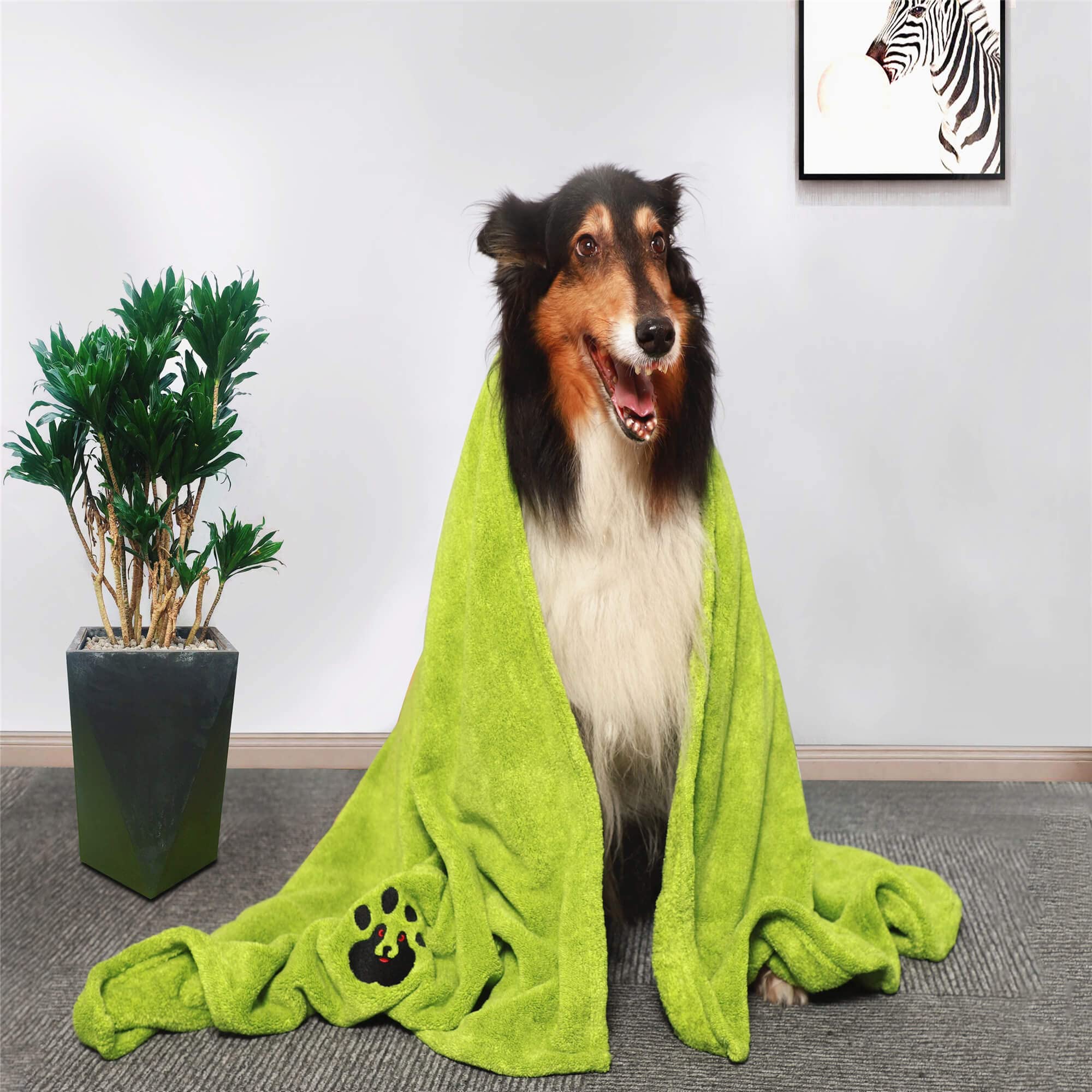 Dogvingpk Extra Large Dog Towels For Drying Dogs Super Absorbent Soft Microfiber Pet Bath Grooming Towel For Dogs And Cats & Other Pets (Xl-55' * 36', Green)