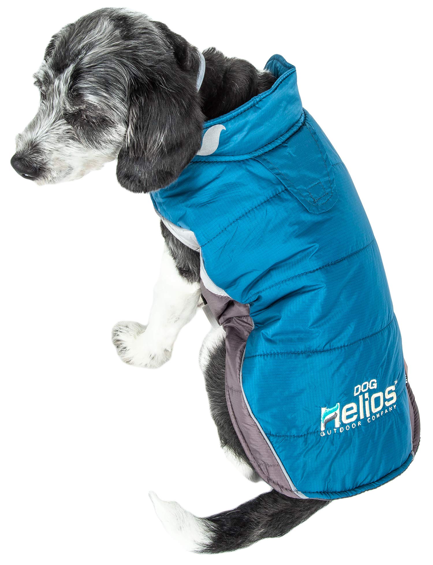 DOGHELIOS Hurricane-Waded Plush Adjustable 3M Reflective Insulated Winter Pet Dog Coat Jacket w/ Blackshark technology, Large,