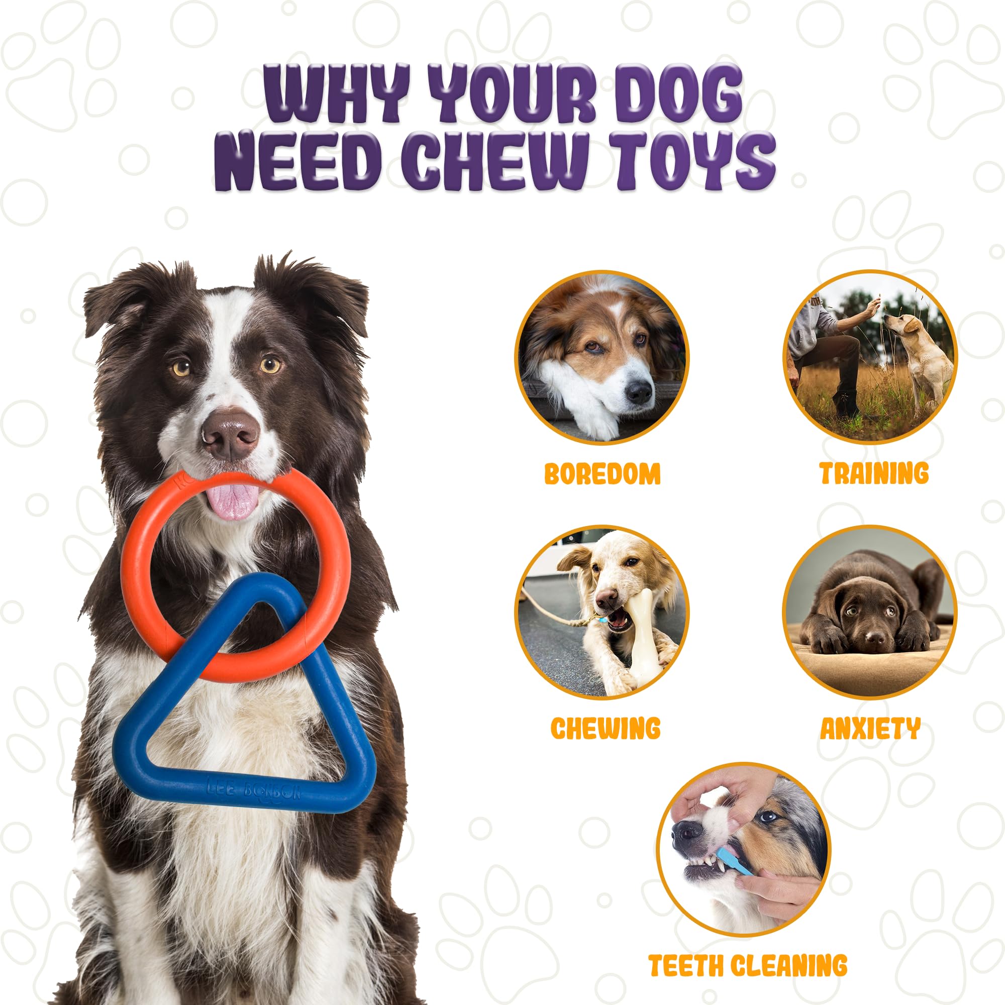 Lee Bonbon Tug Of War Dog Toy - Interactive Toy For Aggressive Chewers, Puppy Teething, Dog Toys To Keep Them Busy