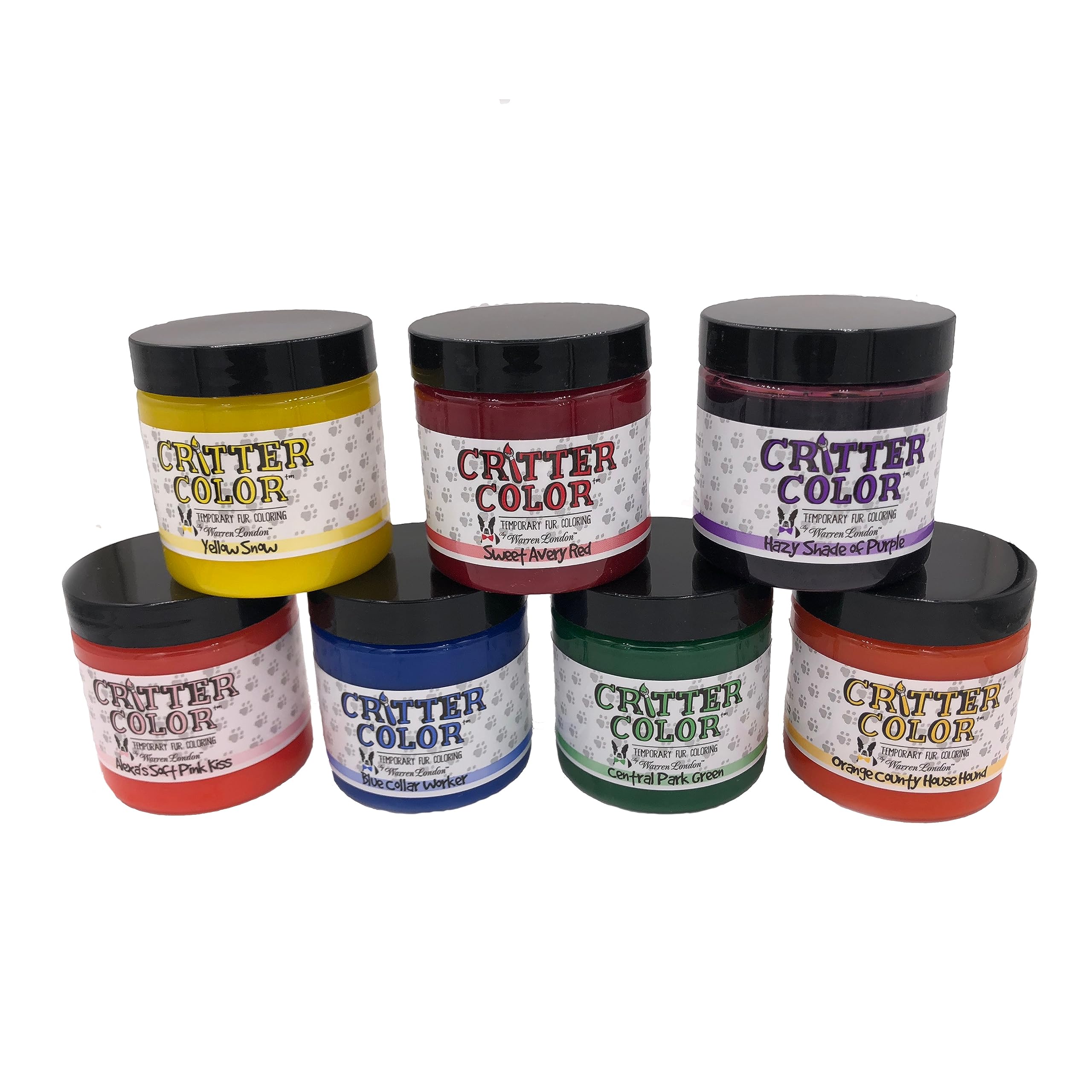 Warren London Critter Color Temporary Pet Fur Coloring Easy to Use- 7 Colors- Made in USA- All 7 Colors