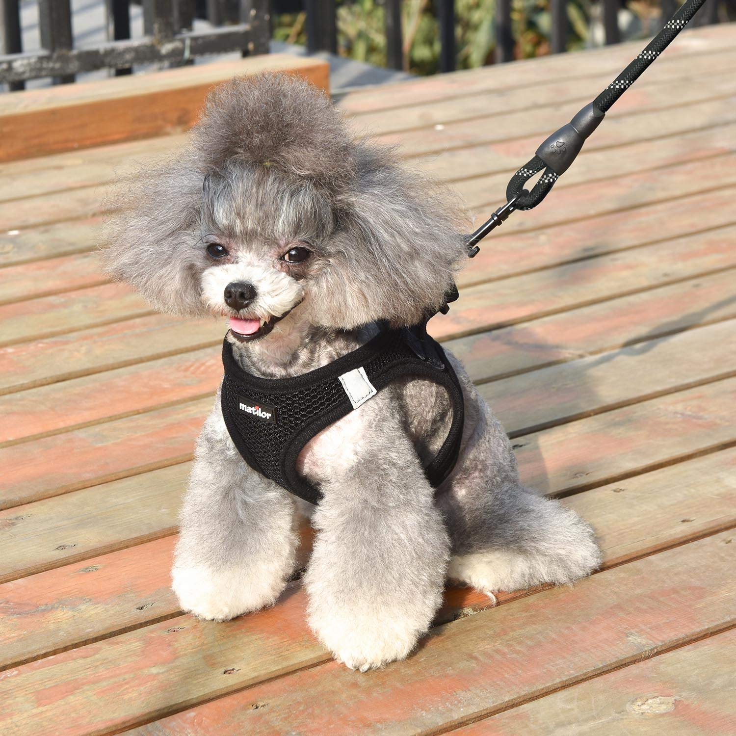 Matilor Dog Harness Step-In Breathable Puppy Cat Dog Vest Harnesses For Small Medium Dogs Black