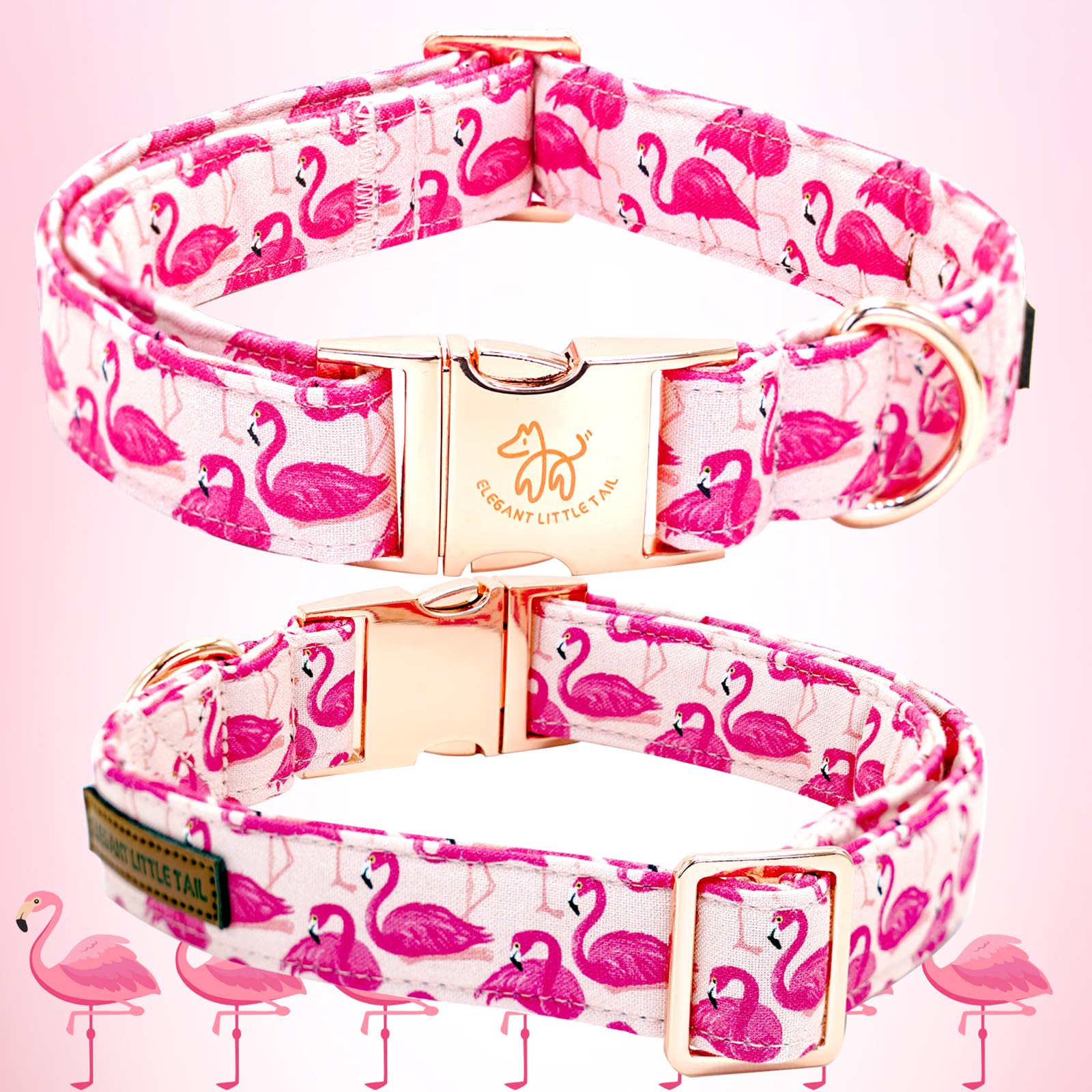 Elegant Little Tail Dog Collar- Cute Pink Dog Collar With Flower For Large Dogs, Female Adjustable Cotton Summer Pet Flower Pupp