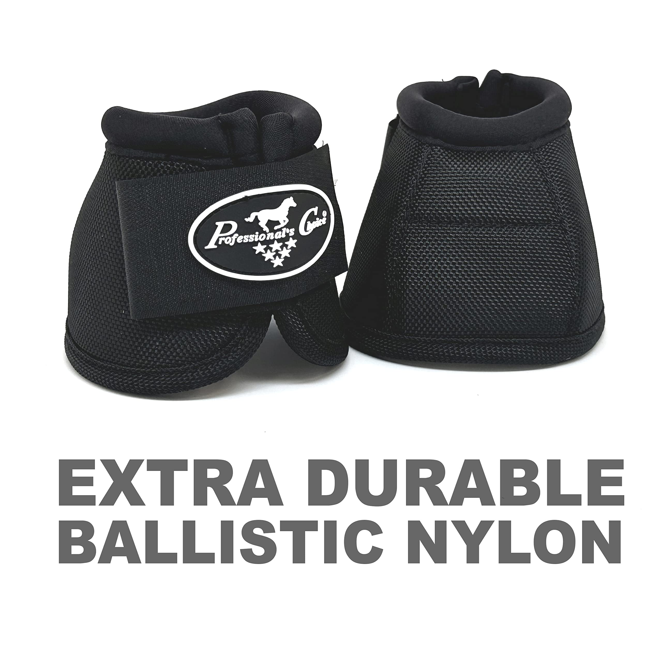 Professionals Choice Equine Ballistic Hoof Overreach Bell Boot Pair Black Medium