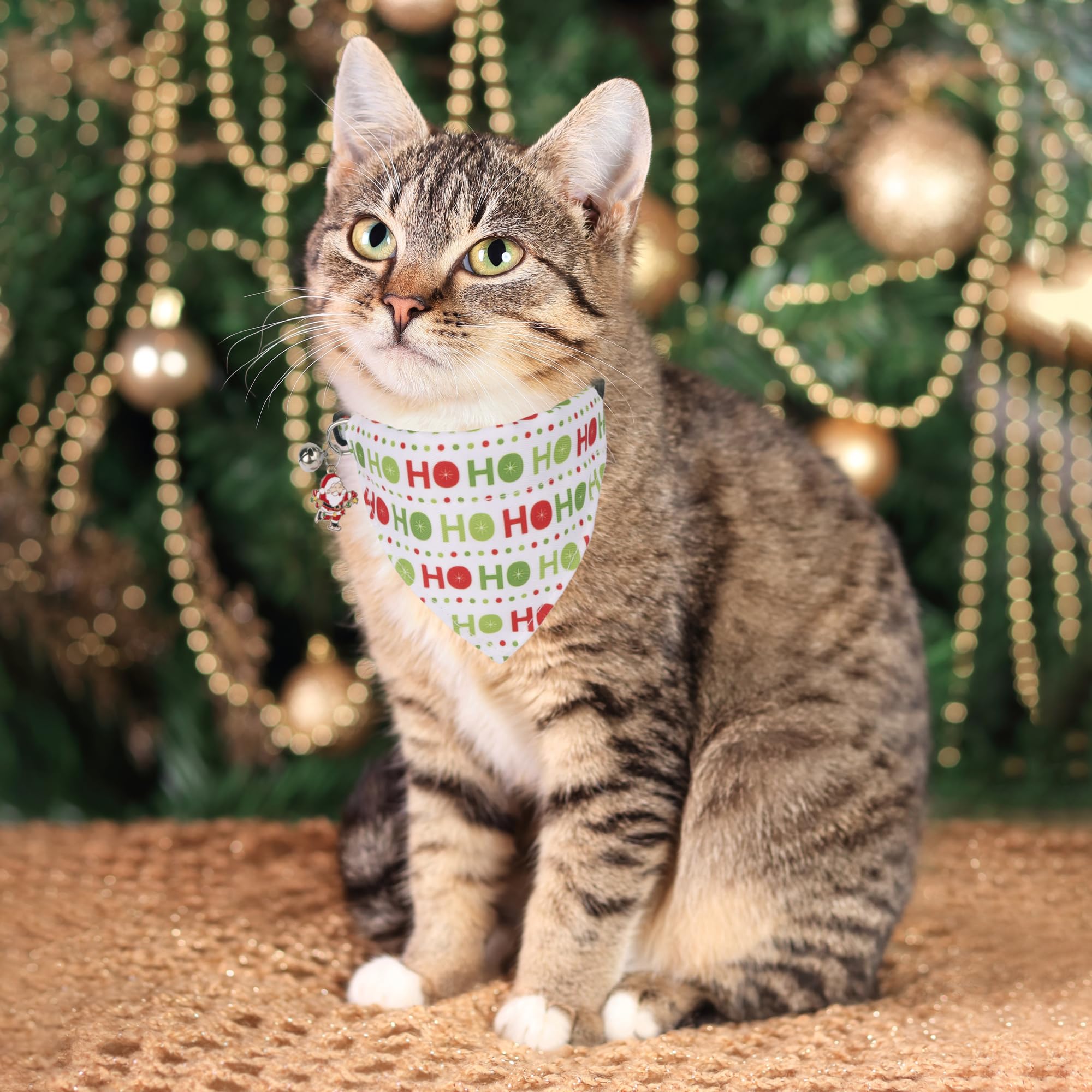 Adoggygo Christmas Cat Collar With Bandana, 2 Pack Hoho Santa Snowman Pattern Christmas Bandana Collars For Cat Kitten