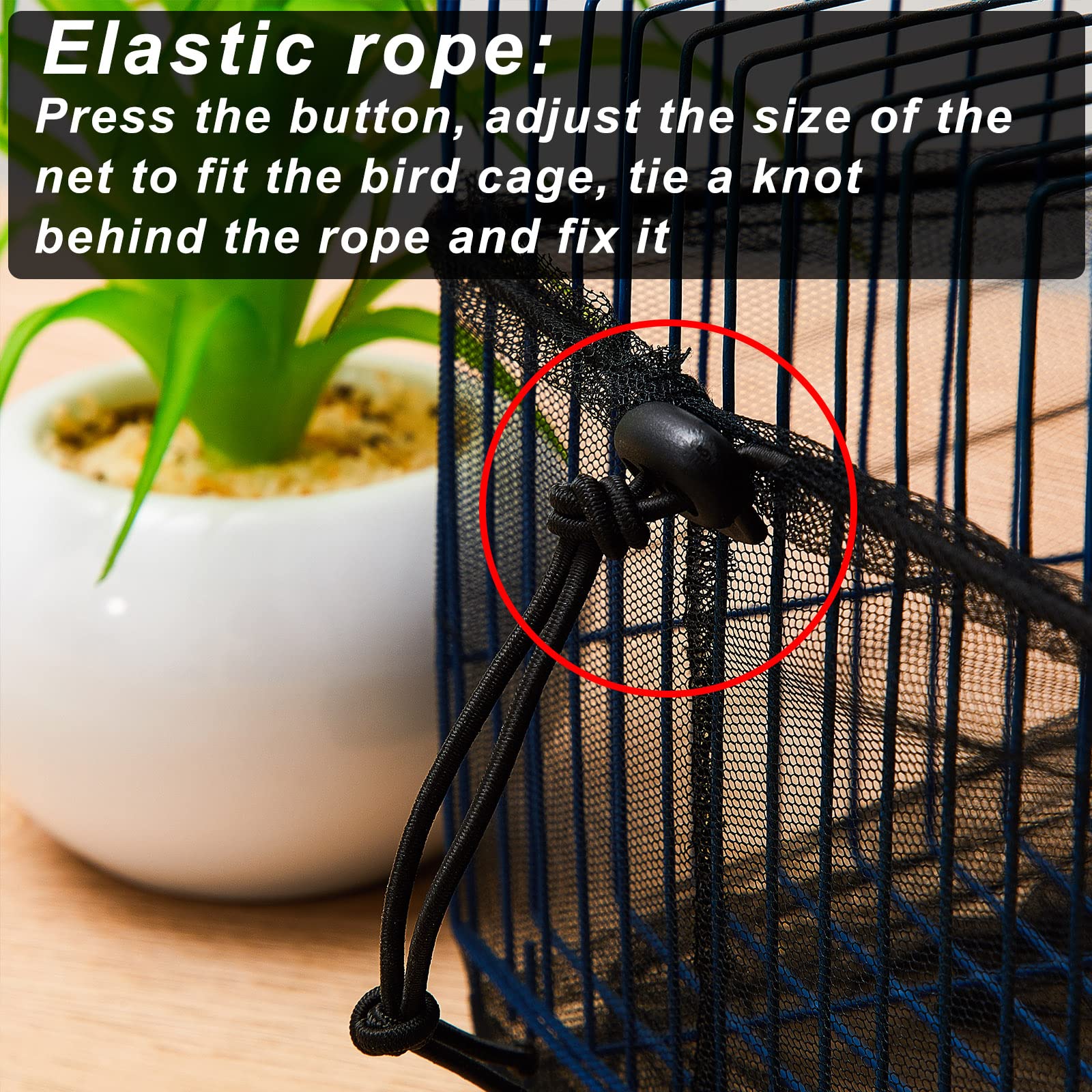 Shappy Large Bird Cage Net, Bird Cage Seed Catcher, Adjustable Soft Airy Mesh Net, Birdcage Skirt Guard For Parrot Parakeet Maca