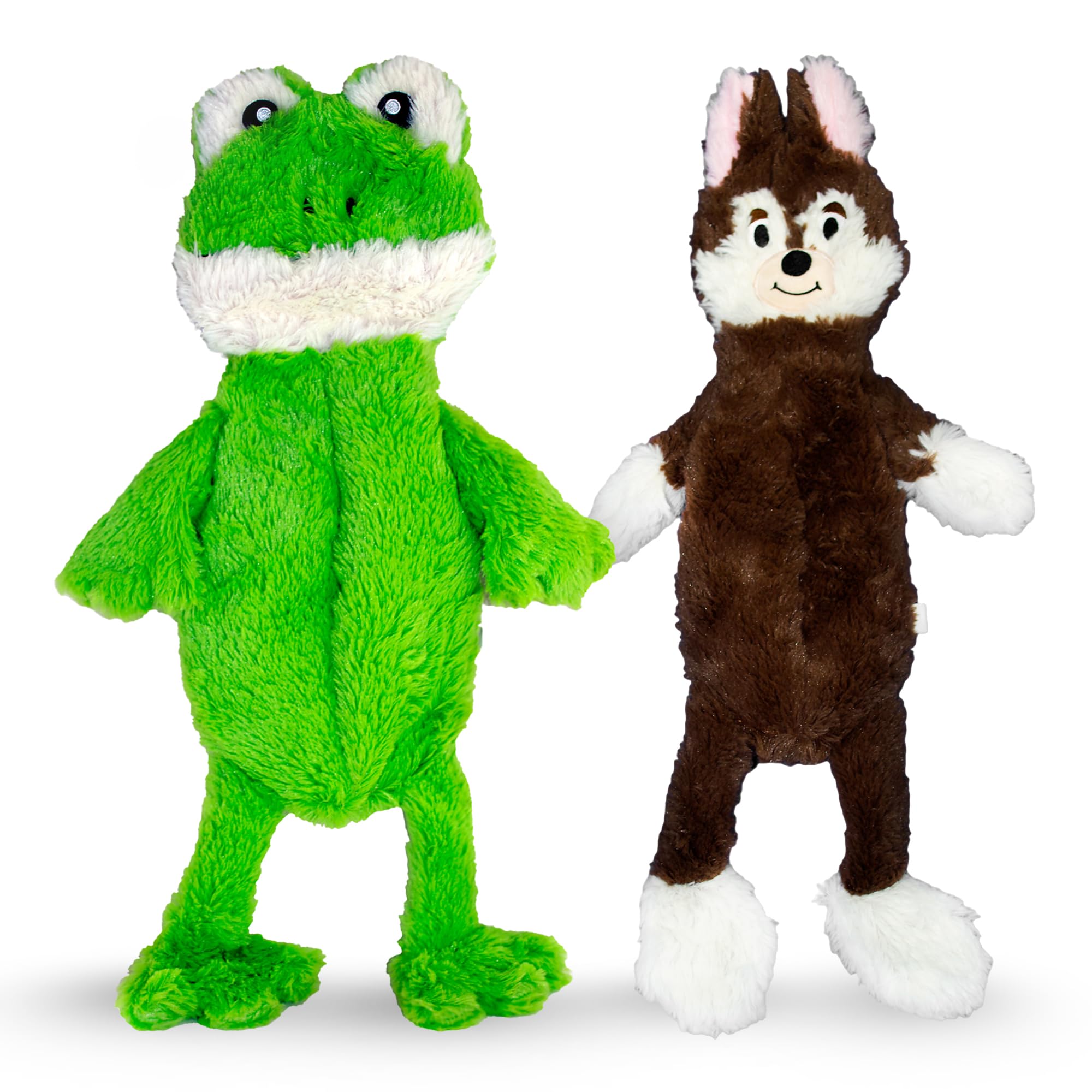 Fga Marketplace Frog-Fox Flat No Stuffing No Squeak Plush Dog Toy, Funny Style Will Entertain Your Pet For Hours, Recommended Fo