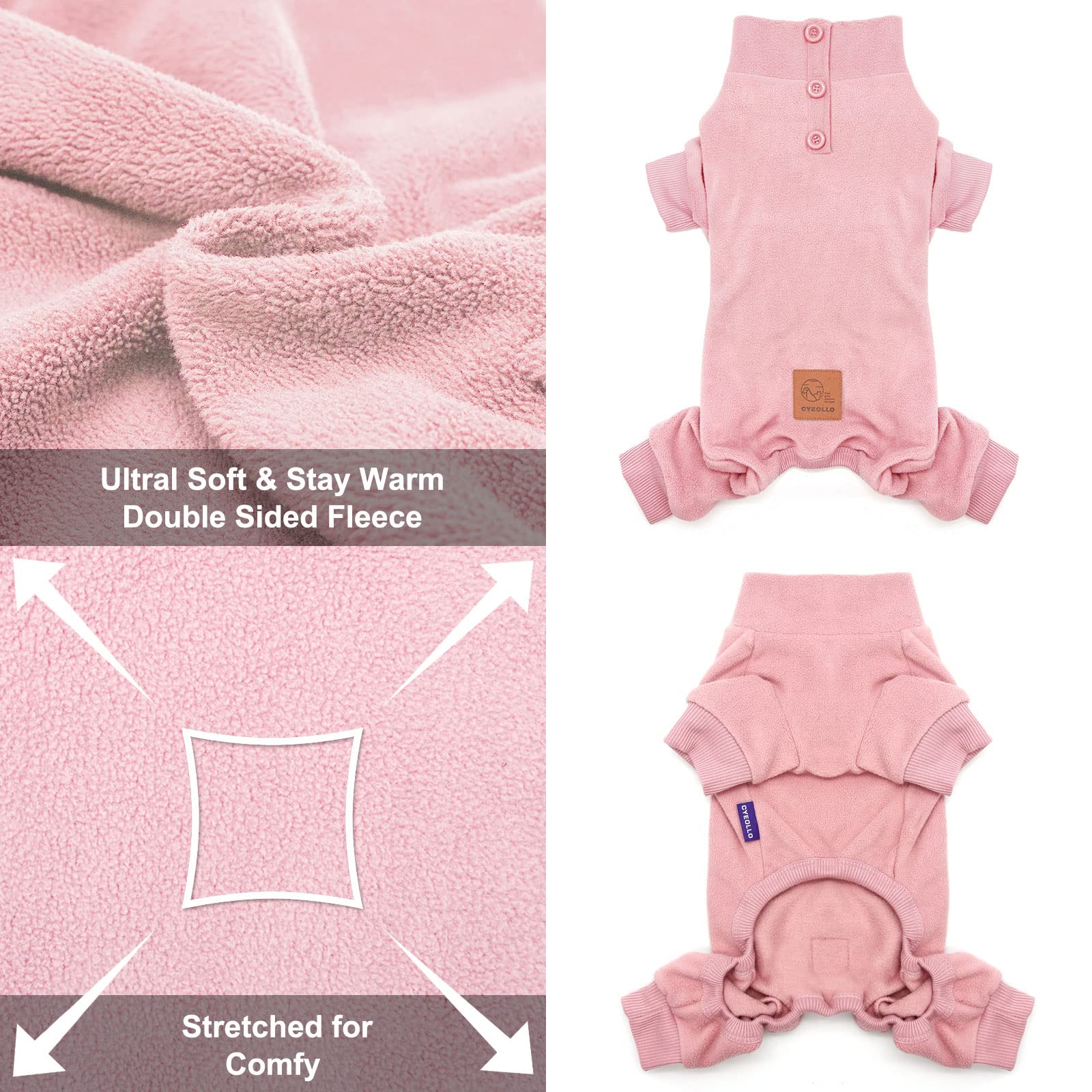 Cyeollo Dog Pajamas Fleece Dog Coat Thermal Dog Pjs Onesie Stretchable Doggie Coat Girl Jumpsuit Dog Clothes For Large Sized Dog