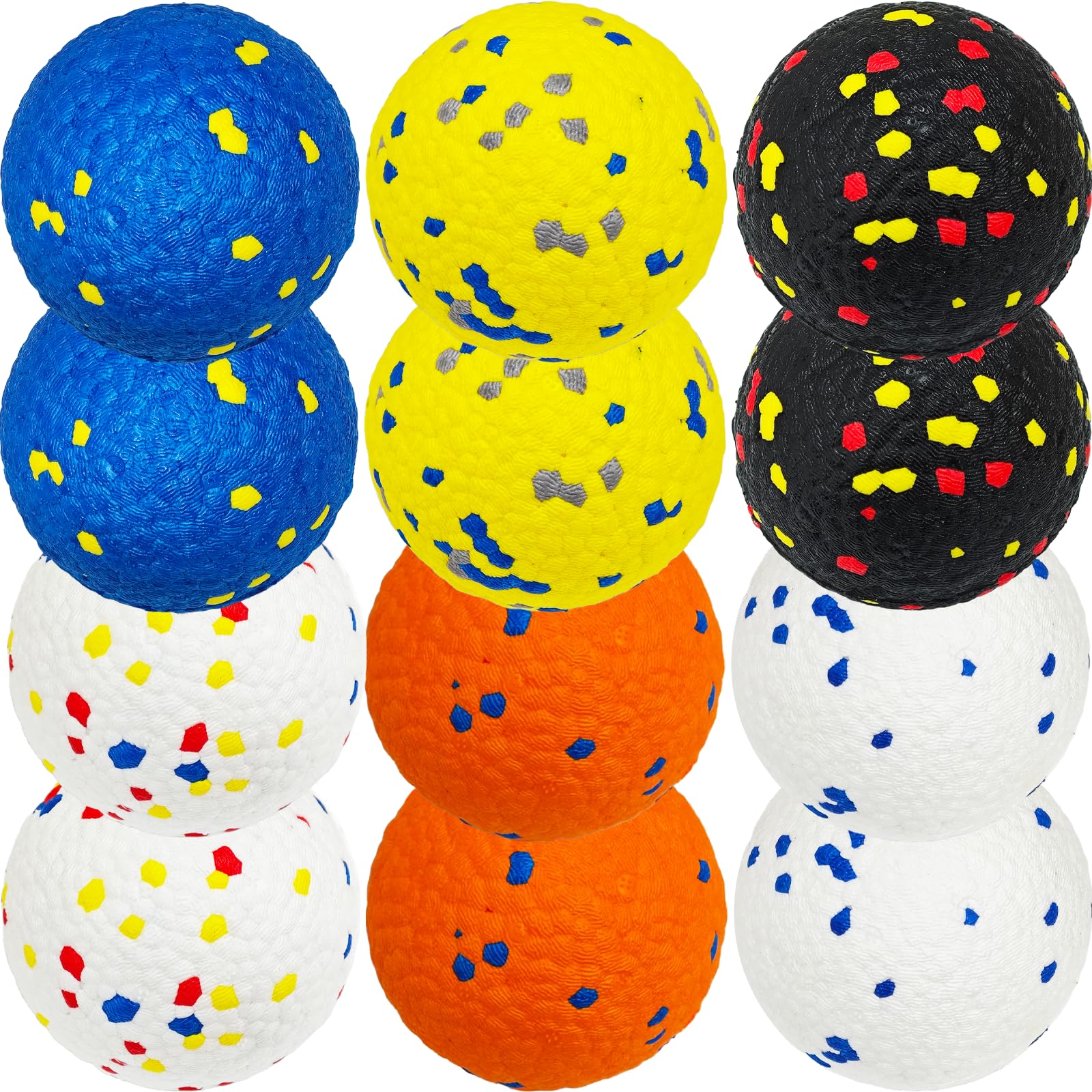 Beieverluck 12 Pack Dog Tennis Balls for Aggressive Chewers, Indestructible Dogs Toy Balls for Large Medium Small Dog Fetch Game