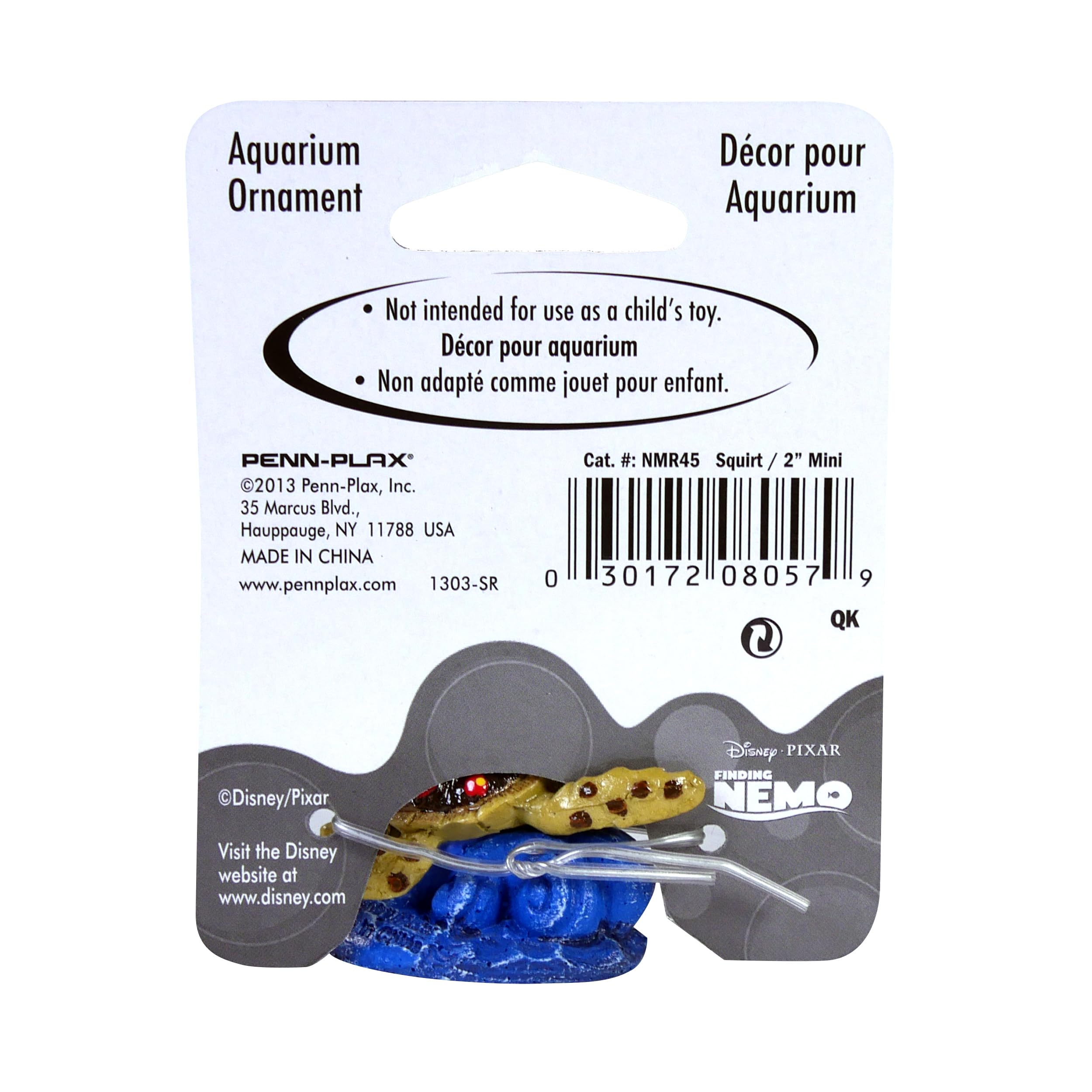 Penn-Plax Squirt Mini Aquarium Ornament For Finding Nemo - Fun Decoration For Your Smaller Tank With This Friendly Turtle Riding A Wave