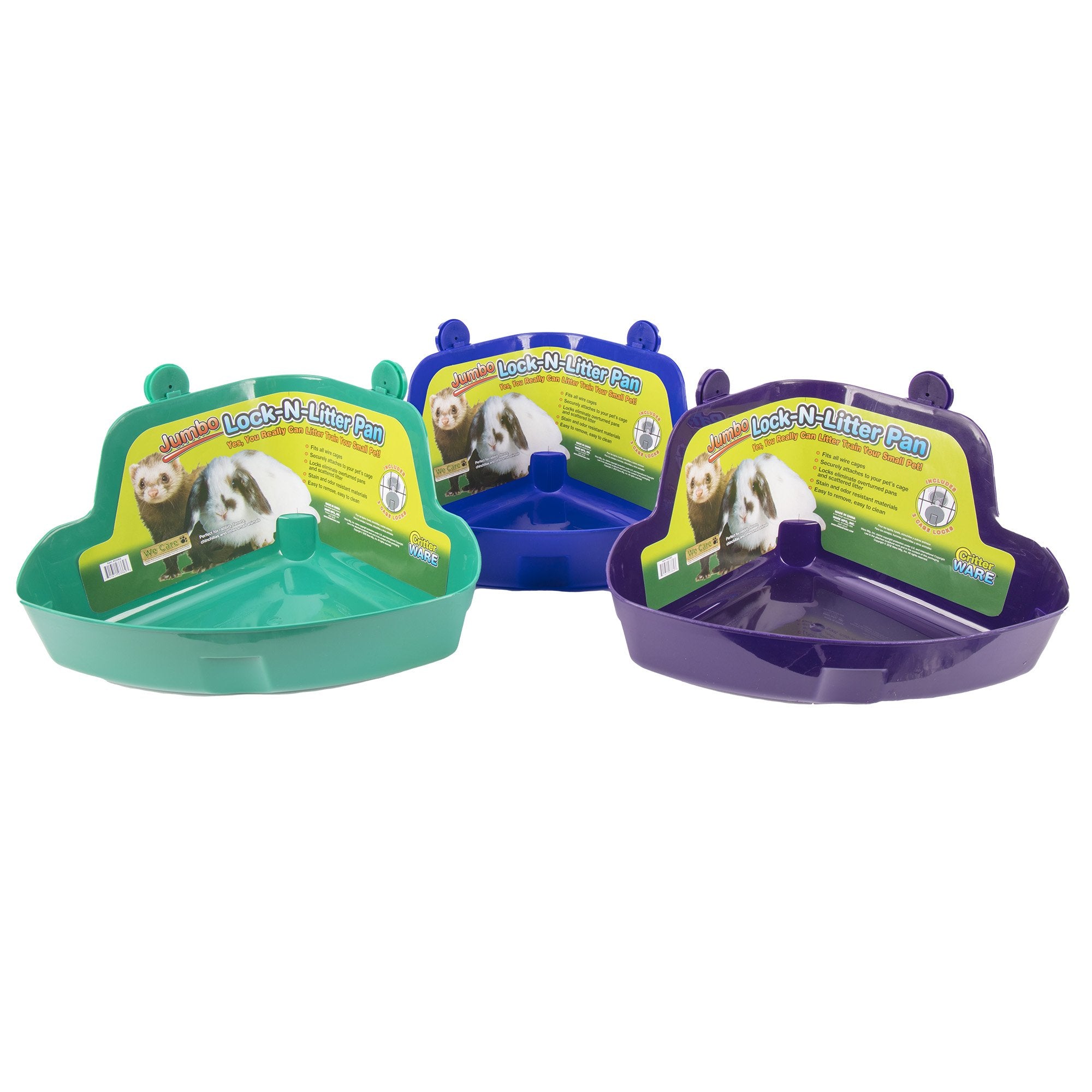 Ware Manufacturing Plastic Lock-N-Litter Bigger Pan For Small Pets, Jumbo - Colors May Vary
