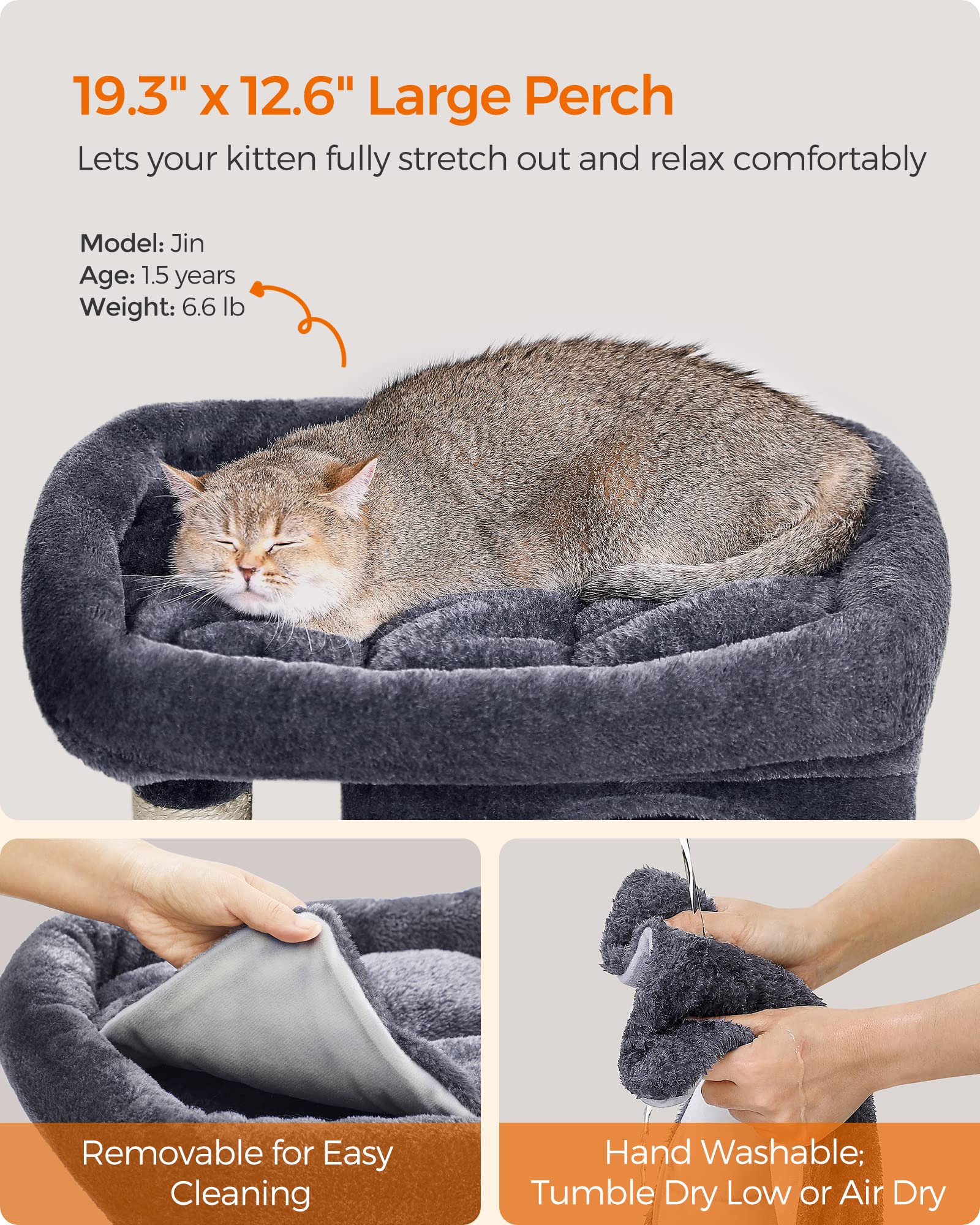 Feandrea Cat Tree, 29.1-Inch Cat Tower, M, Cat Condo For Medium Cats Up To 11 Lb, Large Cat Perch, 2 Cat Caves, Scratching Post,